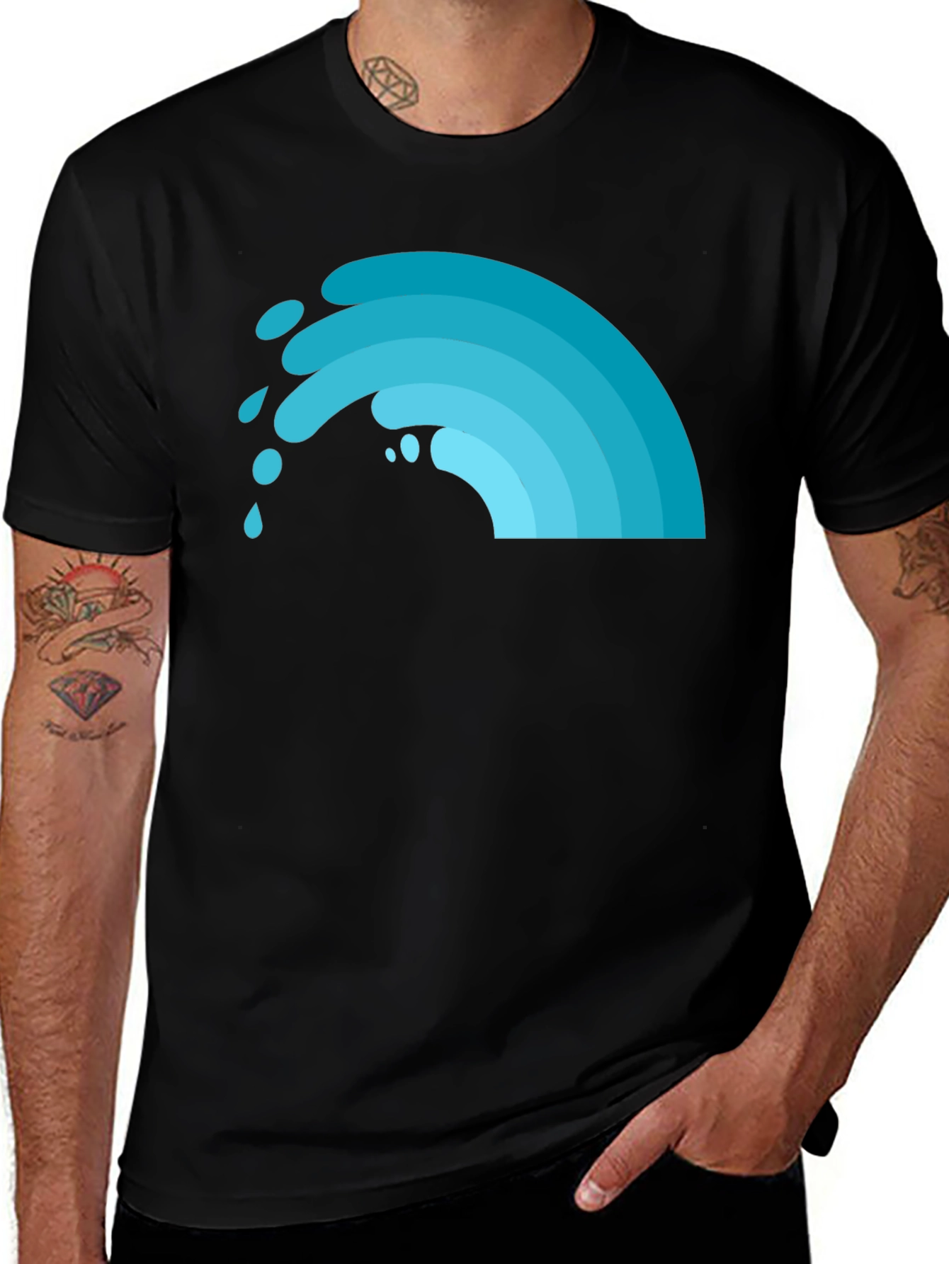 Cool Wave Graphic Tee - Black