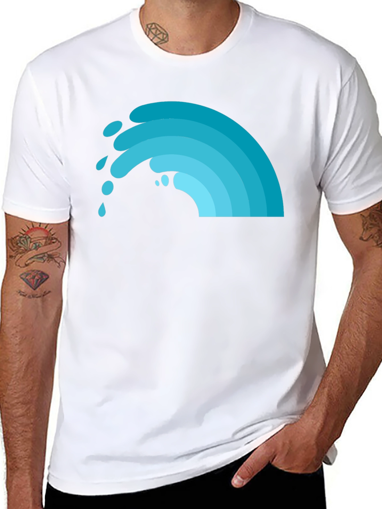 Cool Wave Graphic Tee - Black