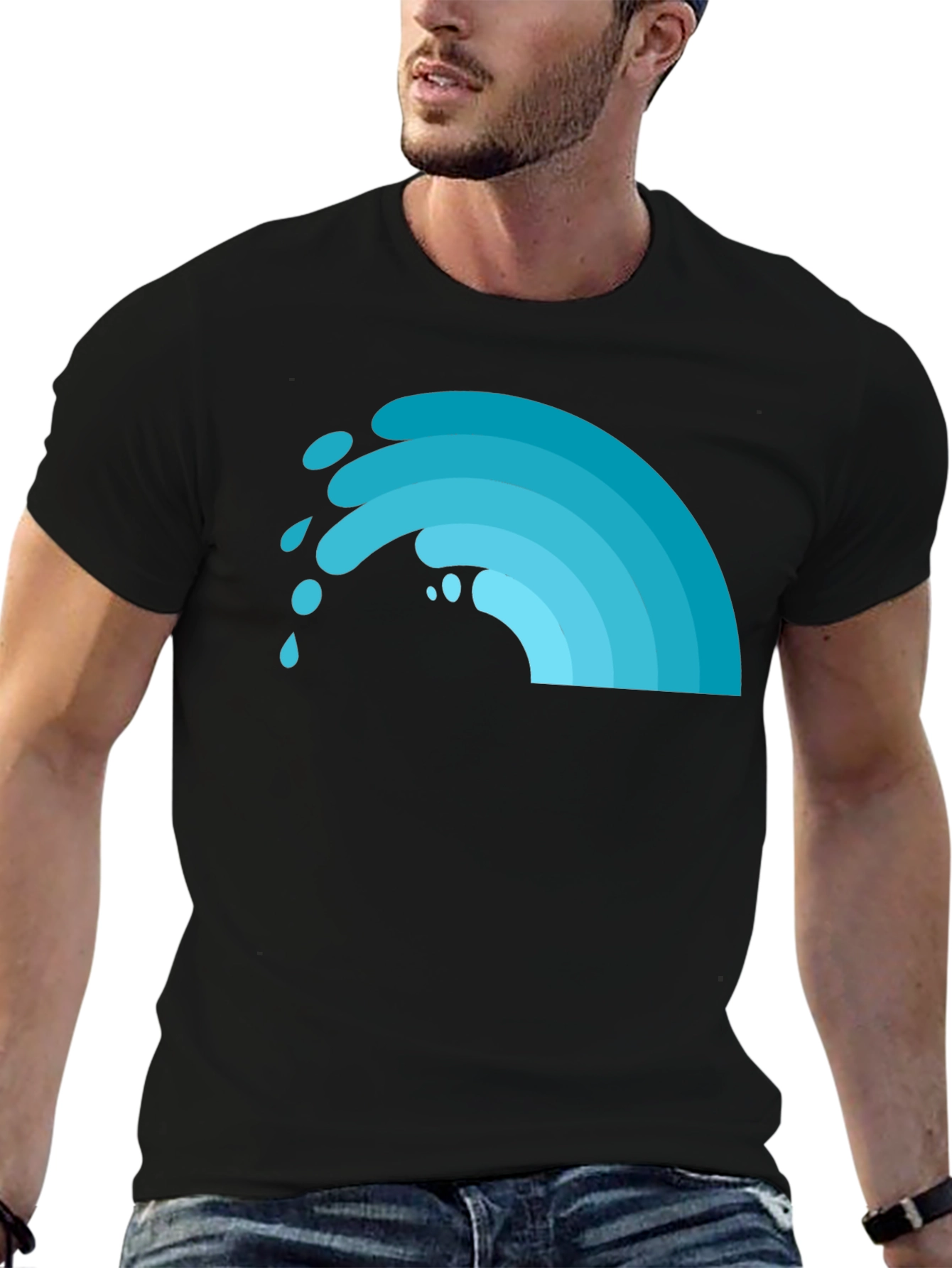 Cool Wave Graphic Tee - Black