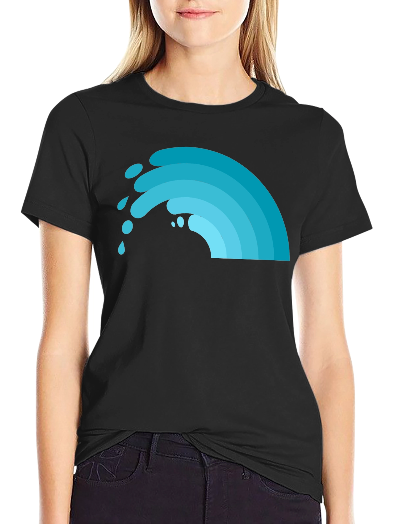 Cool Wave Graphic Tee - Black