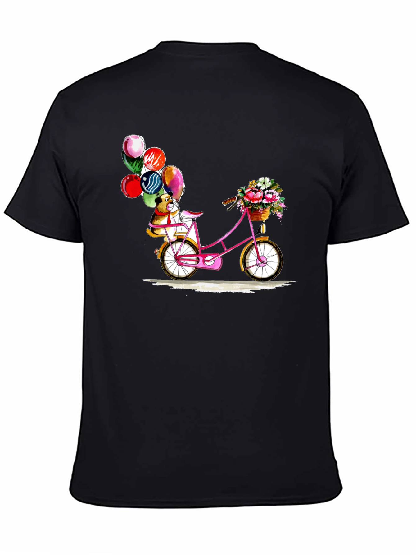 Dog on Bicycle with Balloons T-Shirt