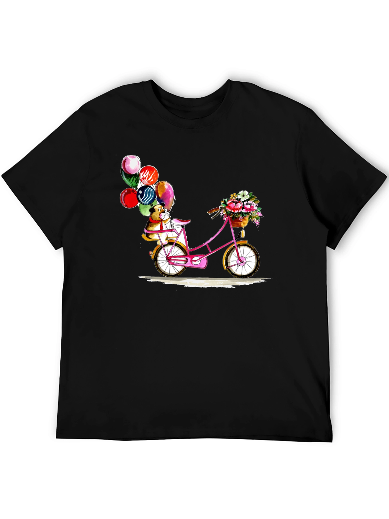 Dog on Bicycle with Balloons T-Shirt