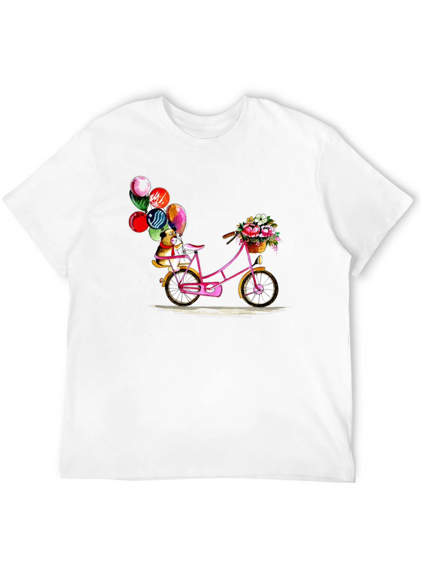 Dog on Bicycle with Balloons T-Shirt