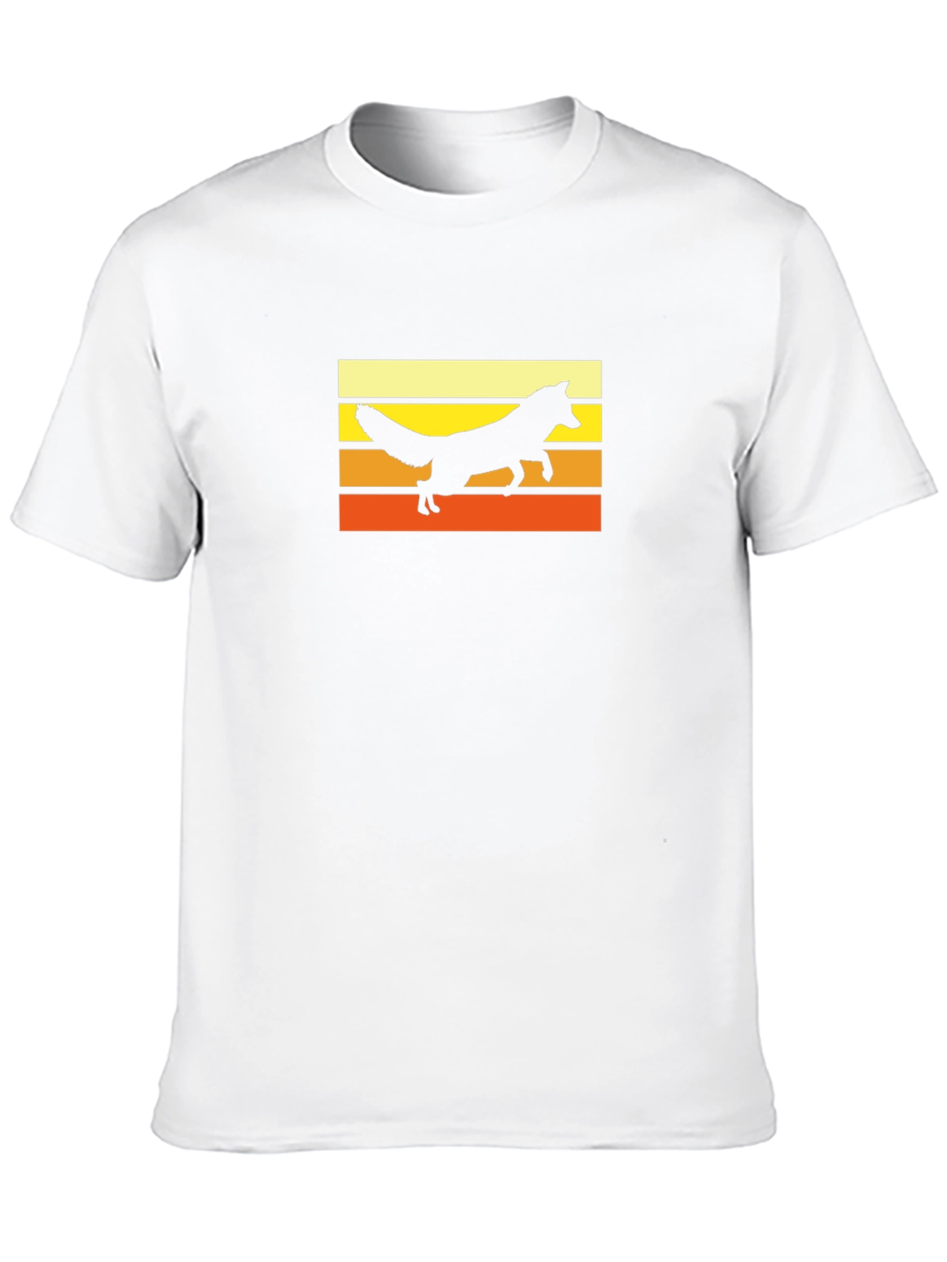 Retro Fox Sunset Graphic Black T-Shirt