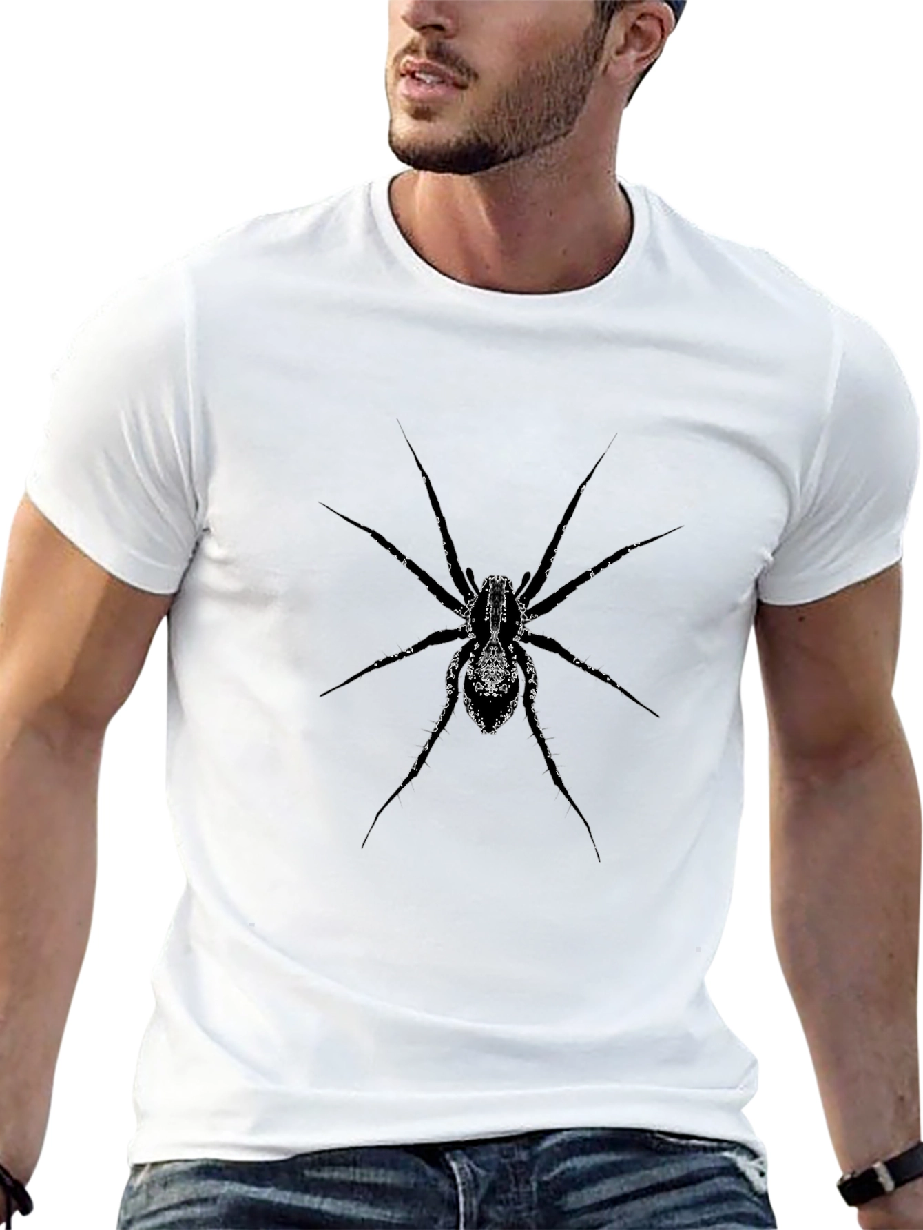 Spider Graphic Tee - Black Cotton Blend
