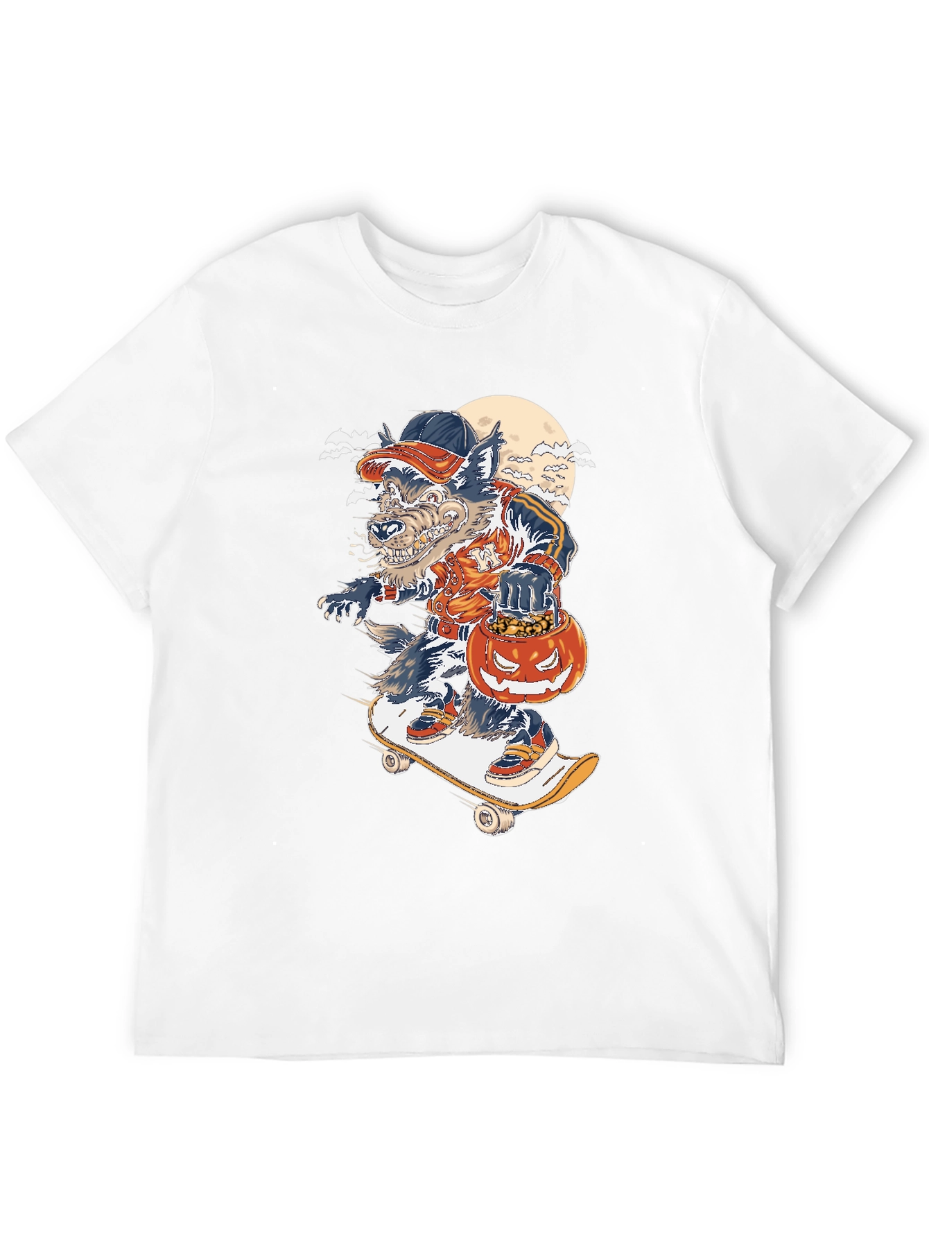 Skateboarding Werewolf Graphic T-Shirt