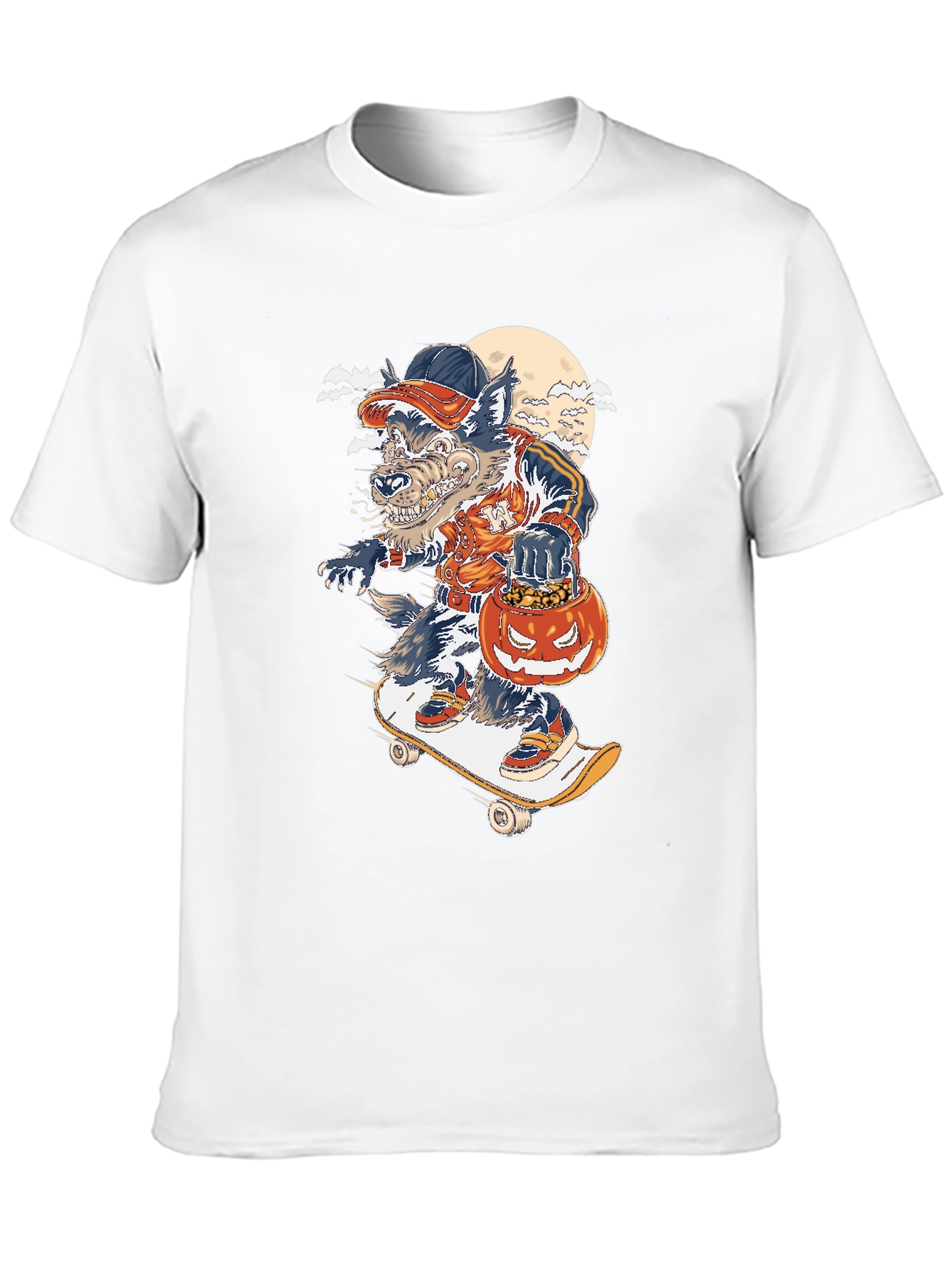Skateboarding Werewolf Graphic T-Shirt