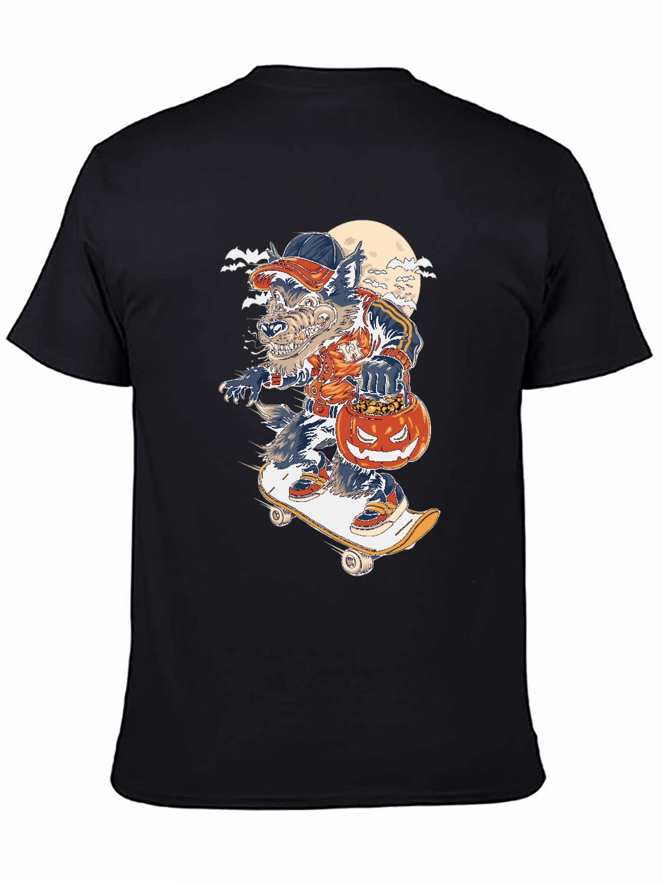 Skateboarding Werewolf Graphic T-Shirt