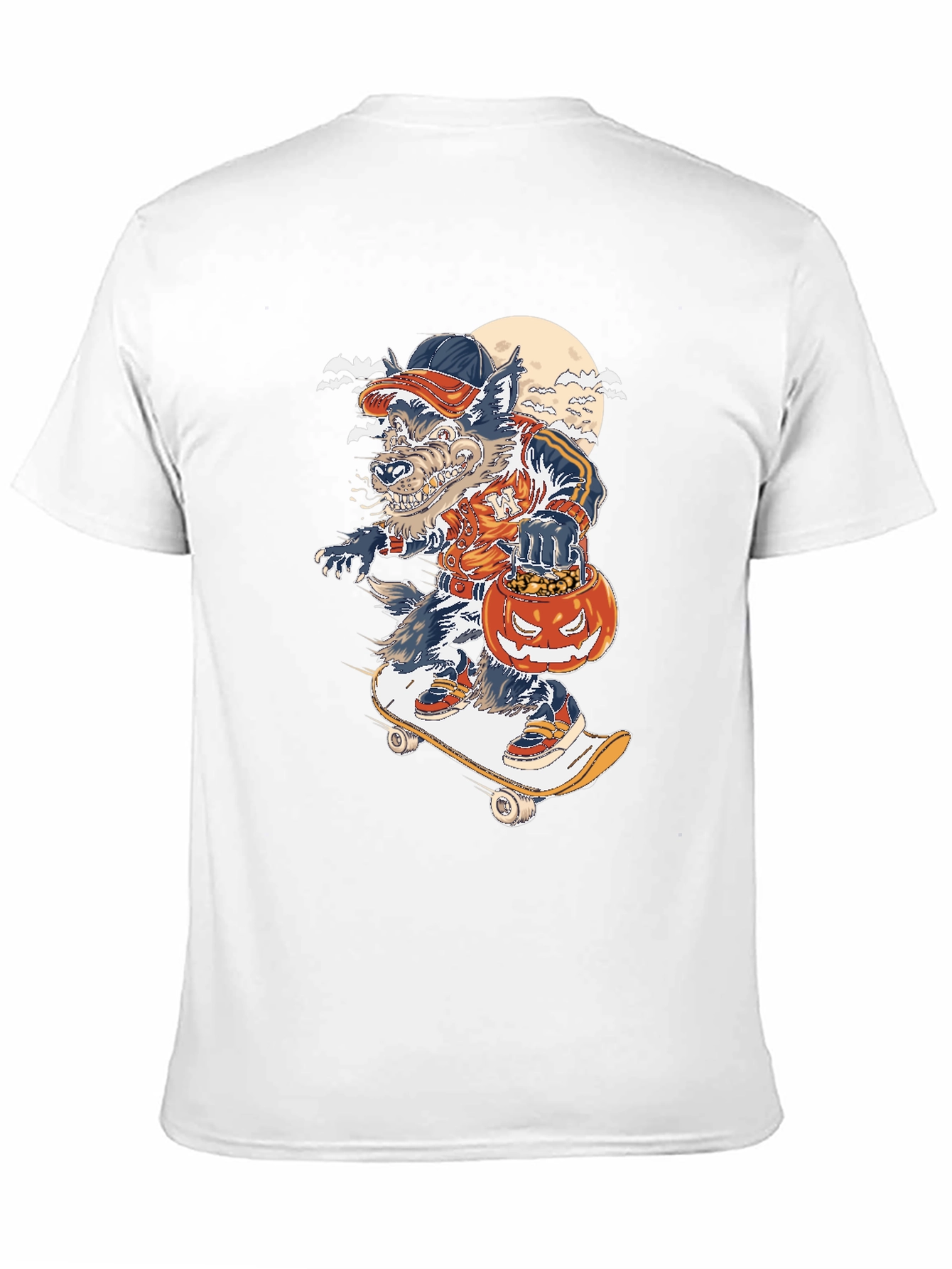 Skateboarding Werewolf Graphic T-Shirt