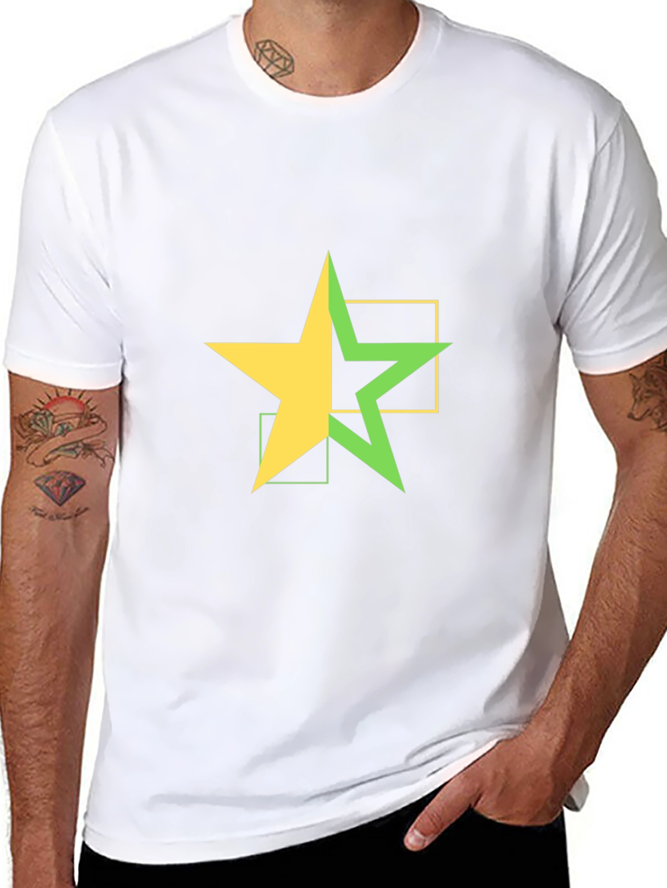 Modern Star Graphic Tee - Black