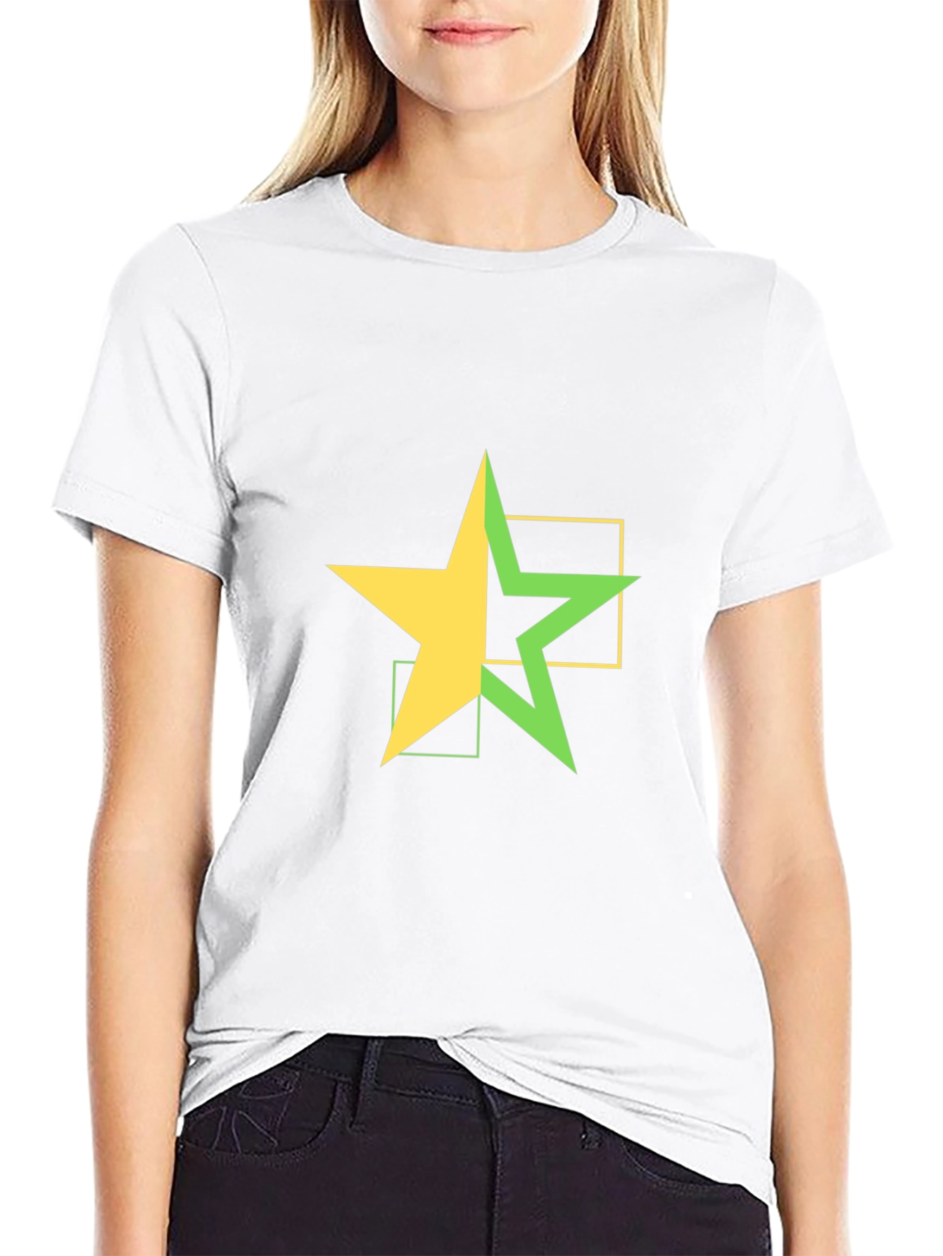 Modern Star Graphic Tee - Black