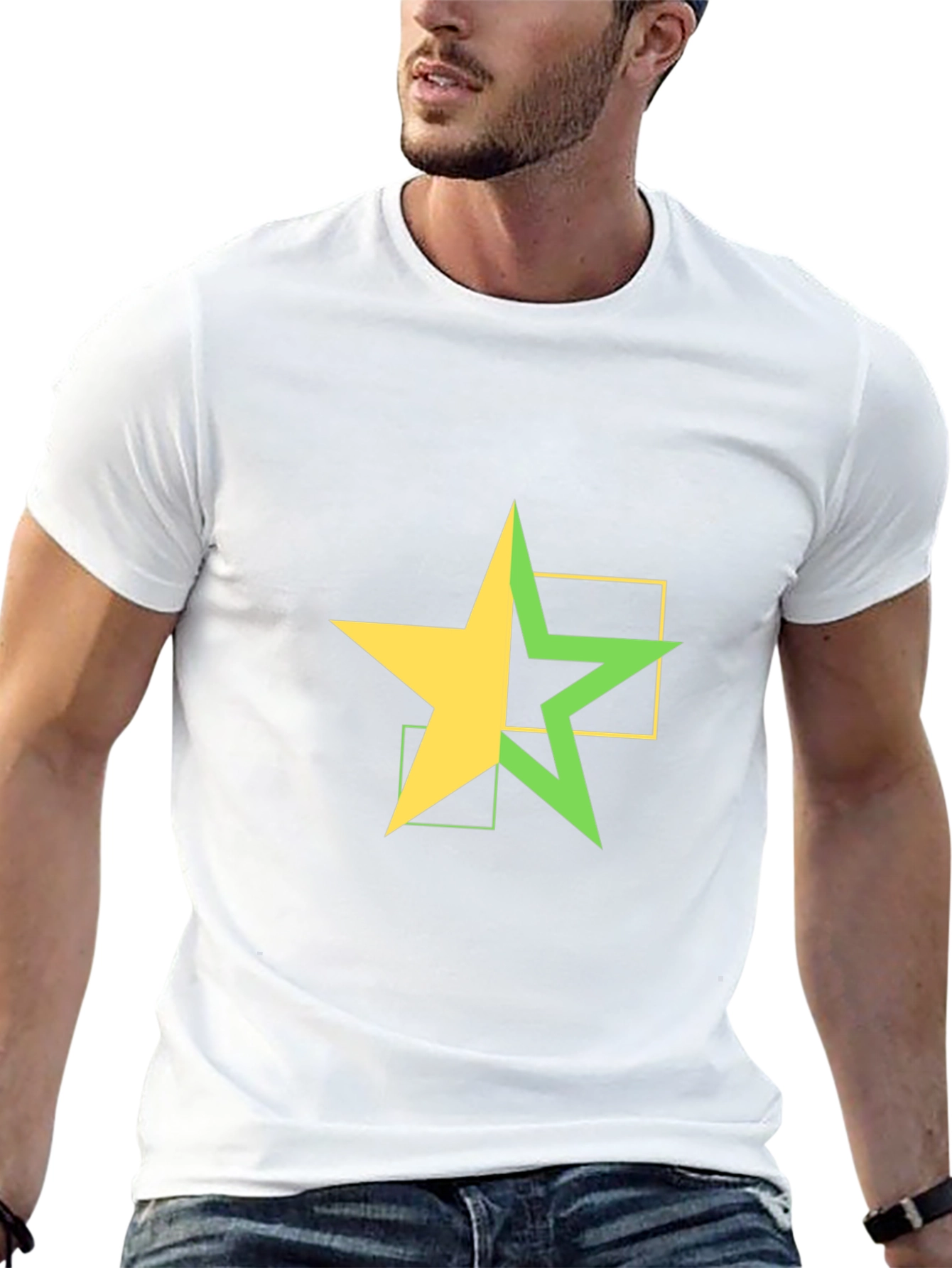 Modern Star Graphic Tee - Black
