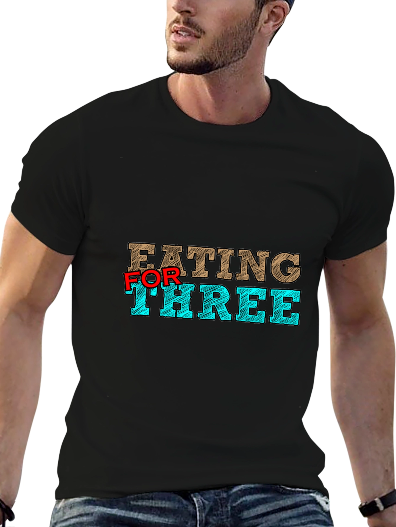 Eating For Three T-Shirt - Maternity Humor