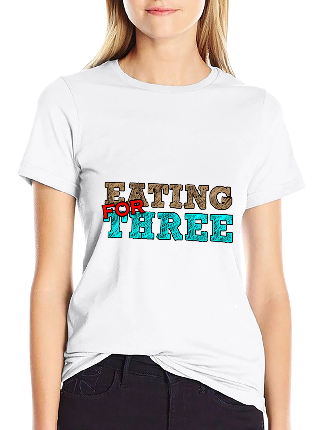 Eating For Three T-Shirt - Maternity Humor