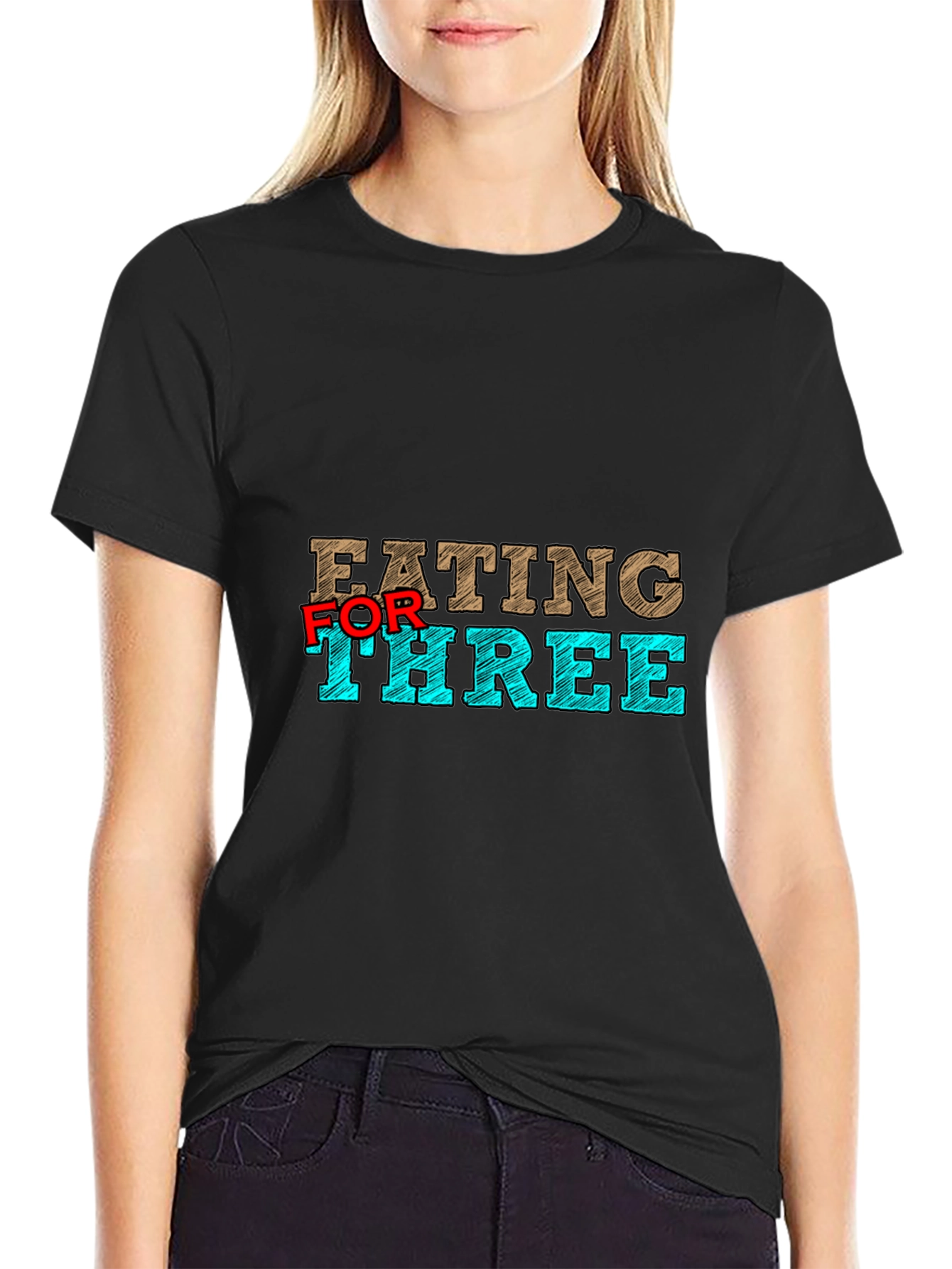 Eating For Three T-Shirt - Maternity Humor