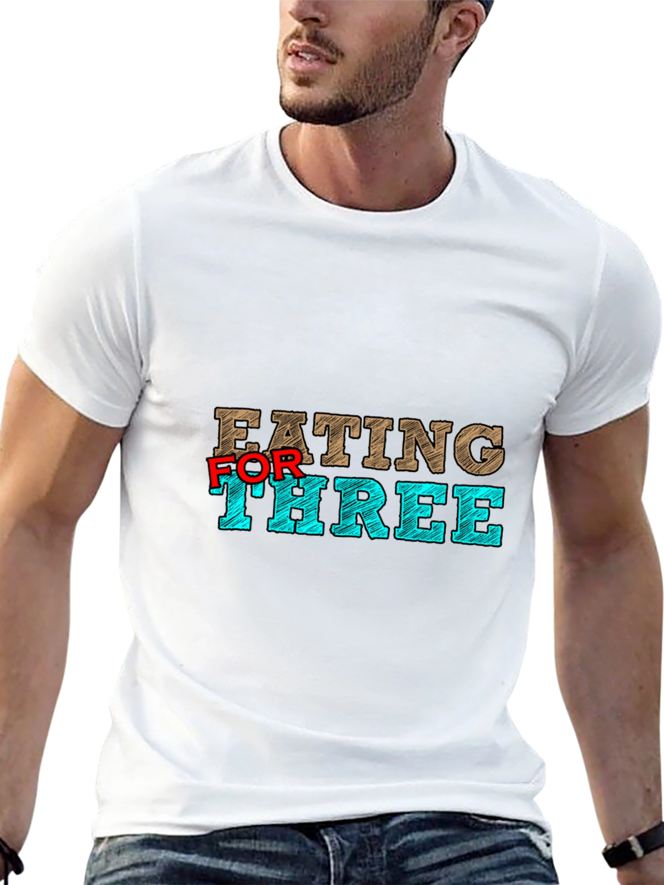 Eating For Three T-Shirt - Maternity Humor