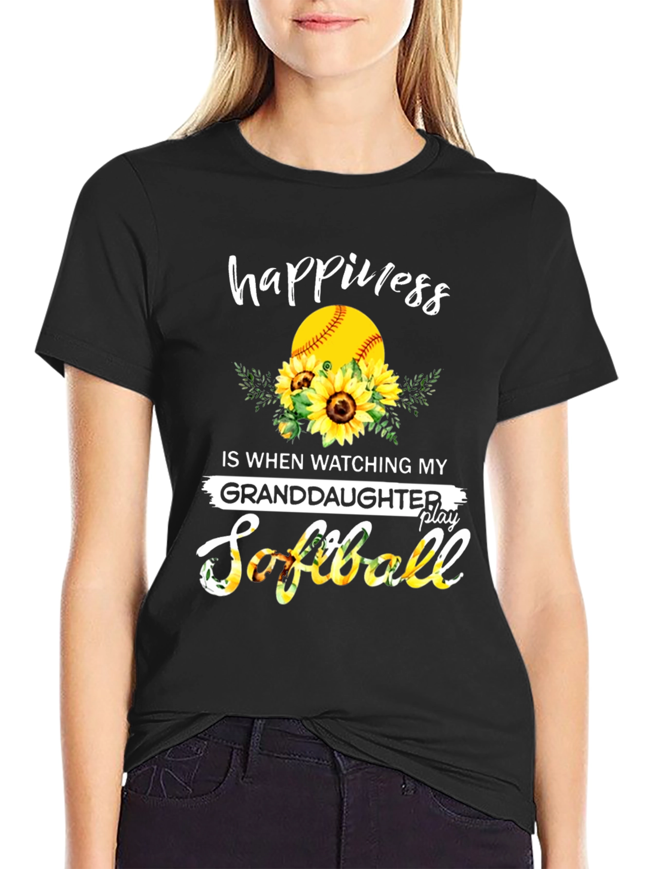 Granddaughter Softball T-Shirt - Happiness Tee