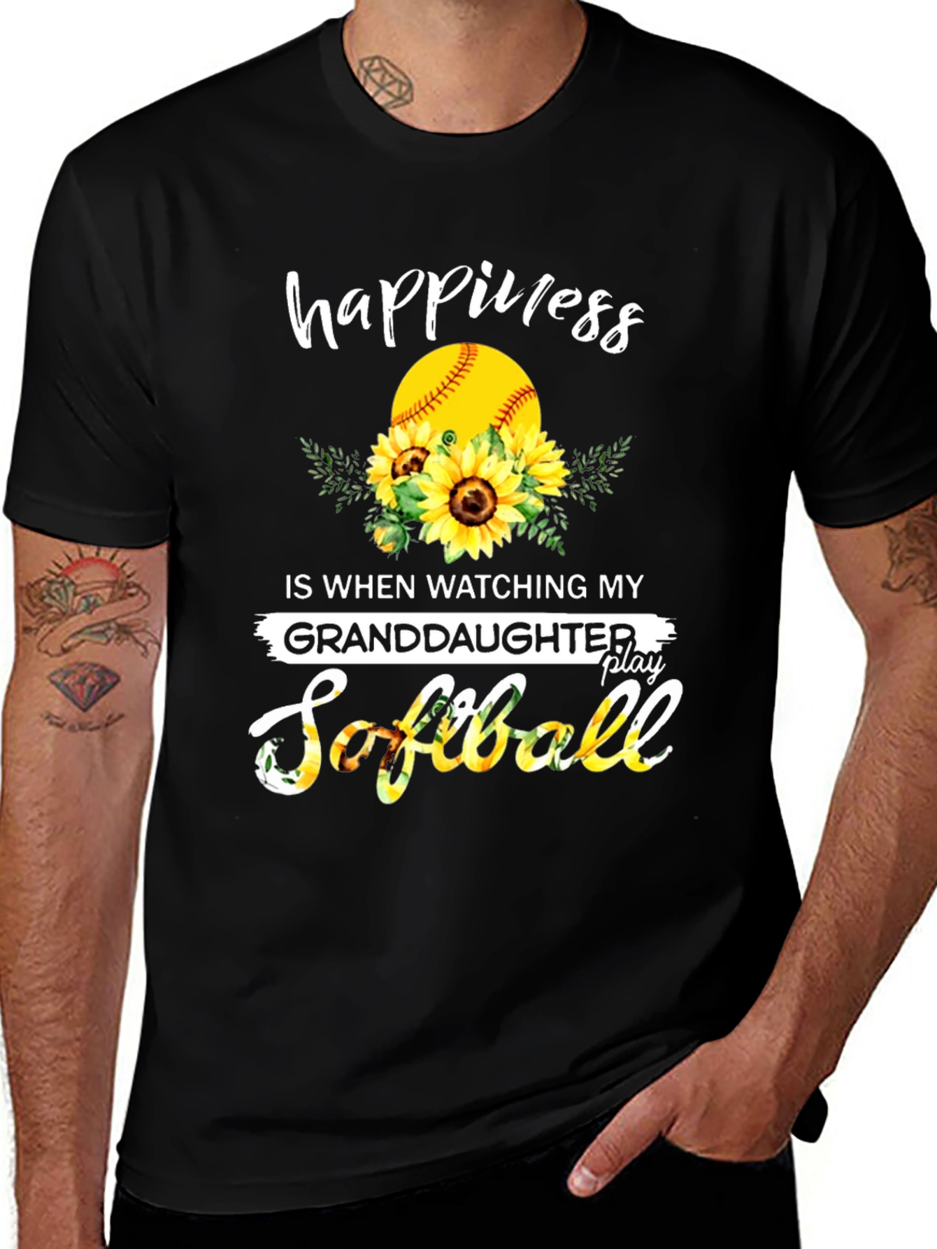 Granddaughter Softball T-Shirt - Happiness Tee