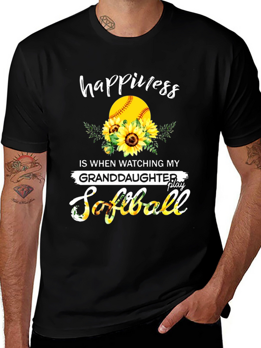 Granddaughter Softball T-Shirt - Happiness Tee