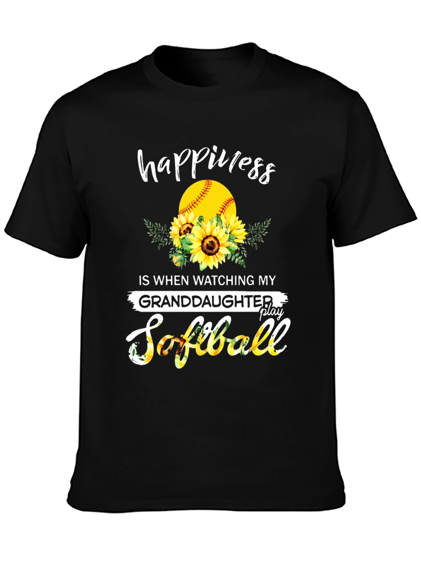 Granddaughter Softball T-Shirt - Happiness Tee