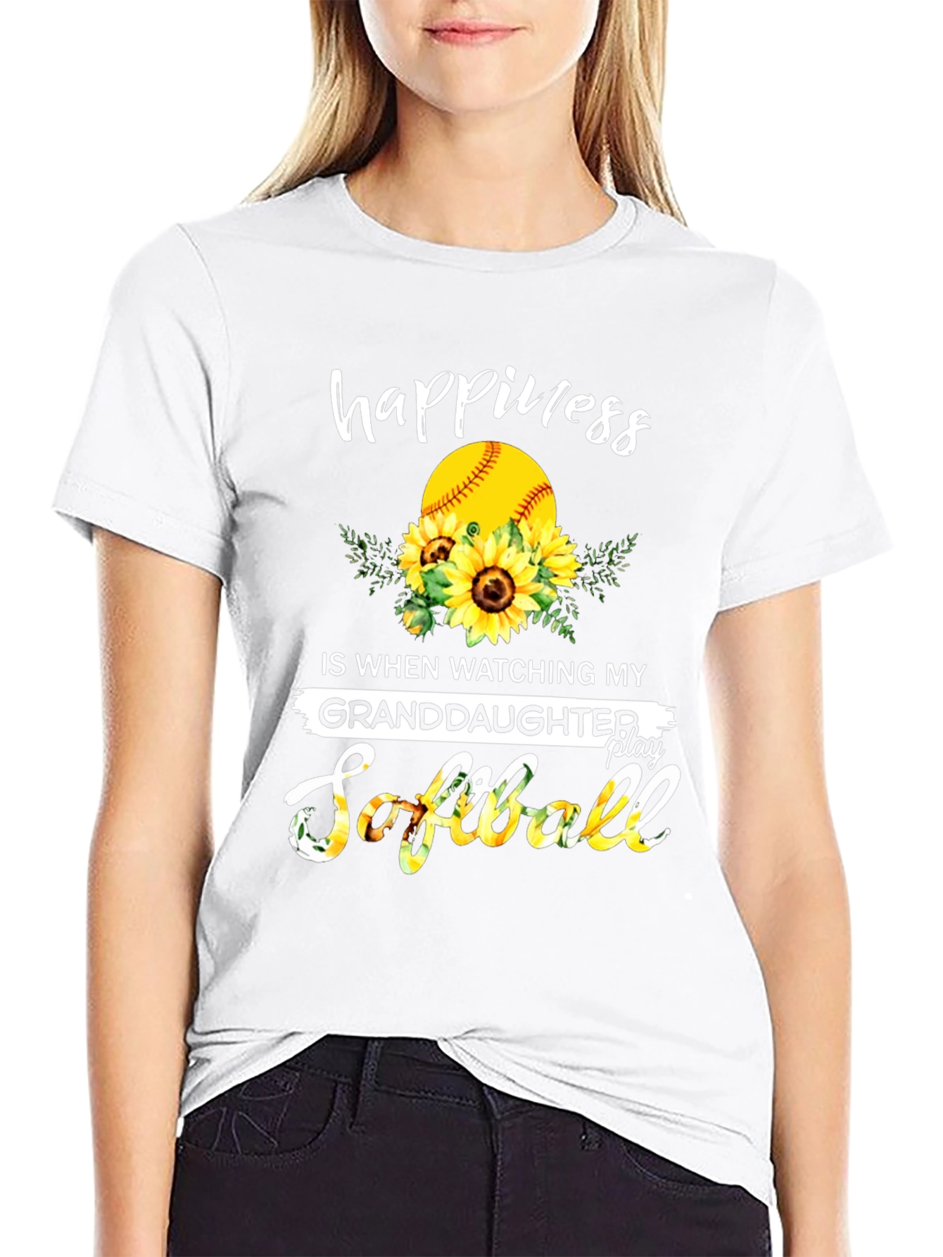 Granddaughter Softball T-Shirt - Happiness Tee