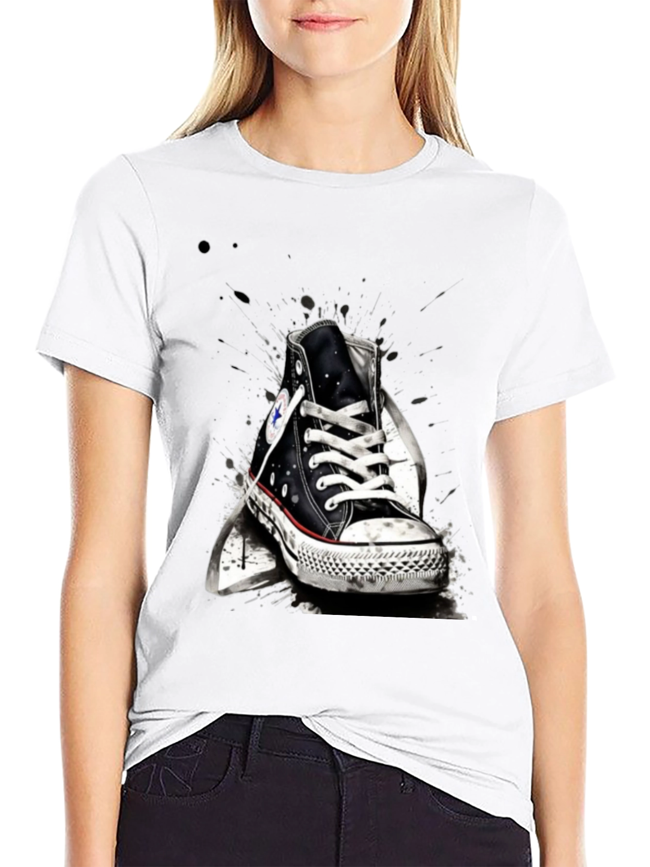 Sneaker Graphic T-Shirt - Casual Black Tee