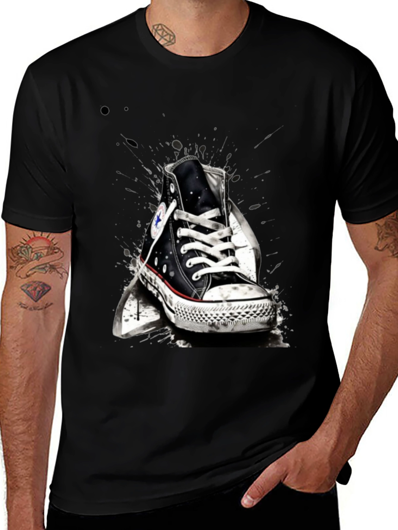 Sneaker Graphic T-Shirt - Casual Black Tee