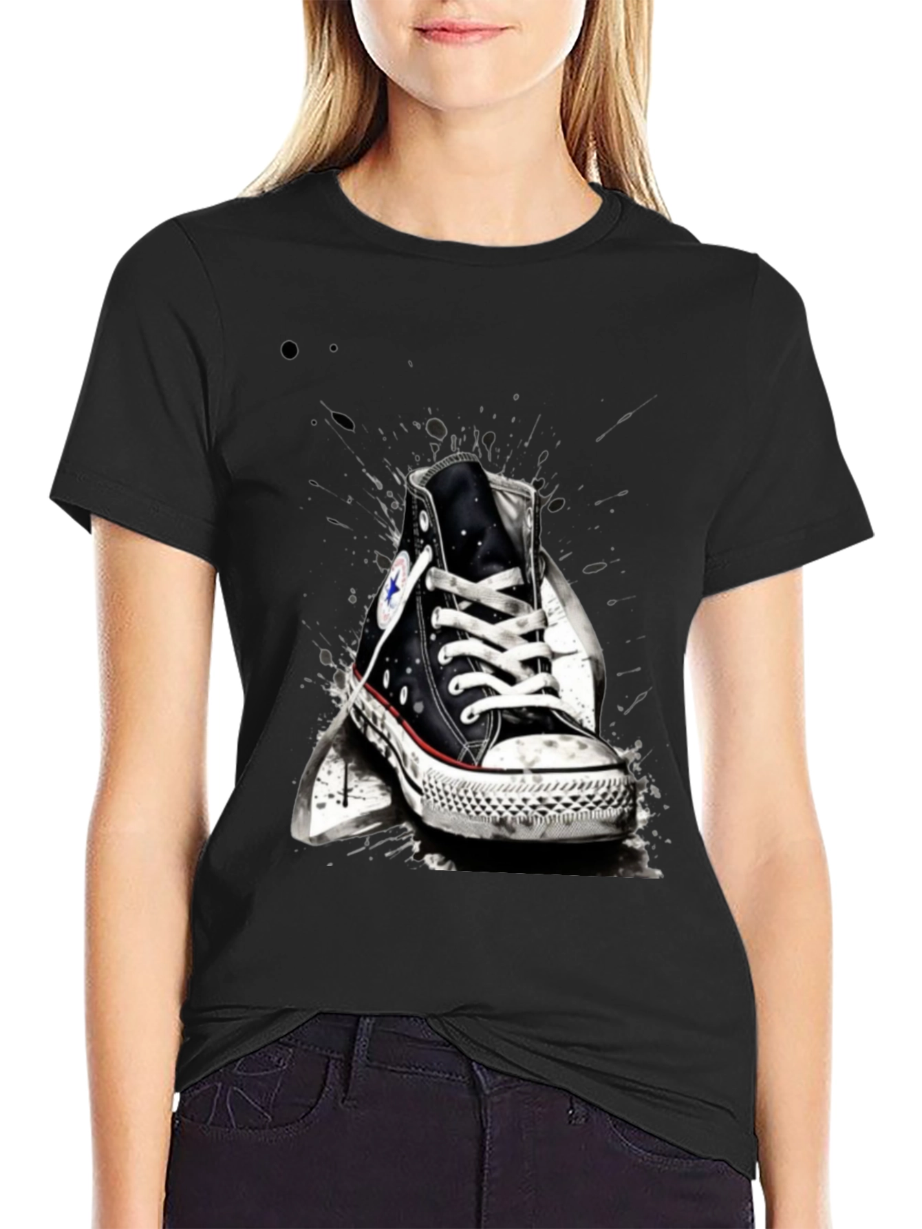 Sneaker Graphic T-Shirt - Casual Black Tee
