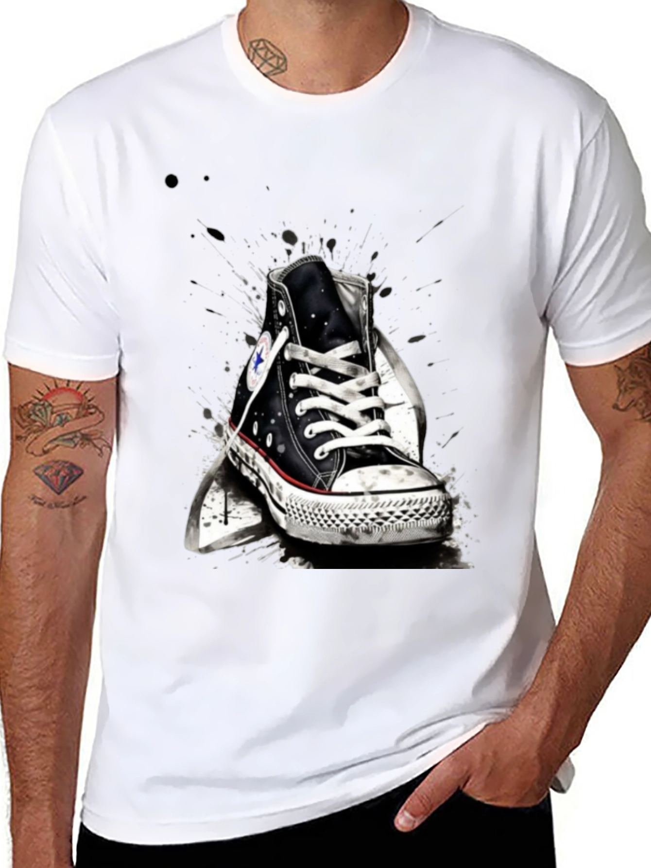 Sneaker Graphic T-Shirt - Casual Black Tee
