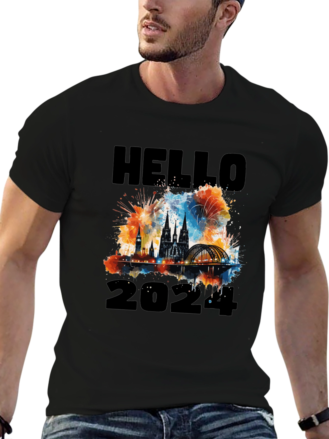 Hello 2024 Cologne Fireworks T-Shirt