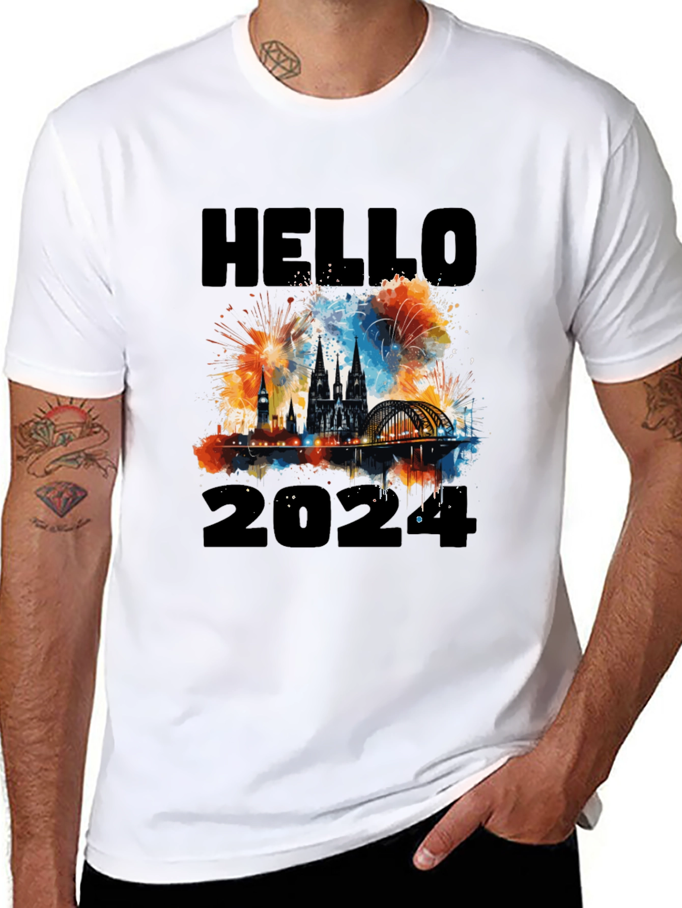 Hello 2024 Cologne Fireworks T-Shirt