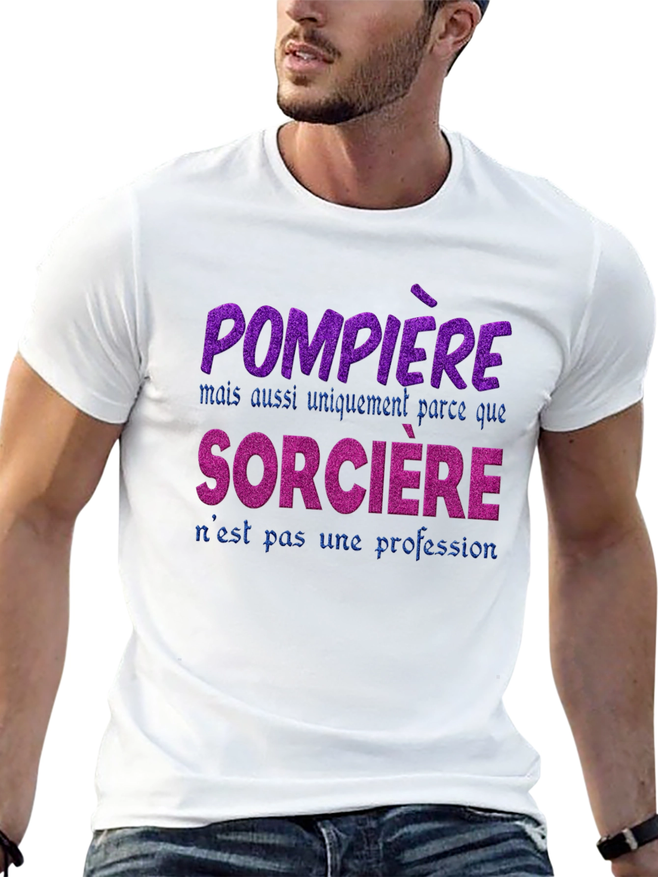Firefighter Witch T-Shirt - French Slogan Tee
