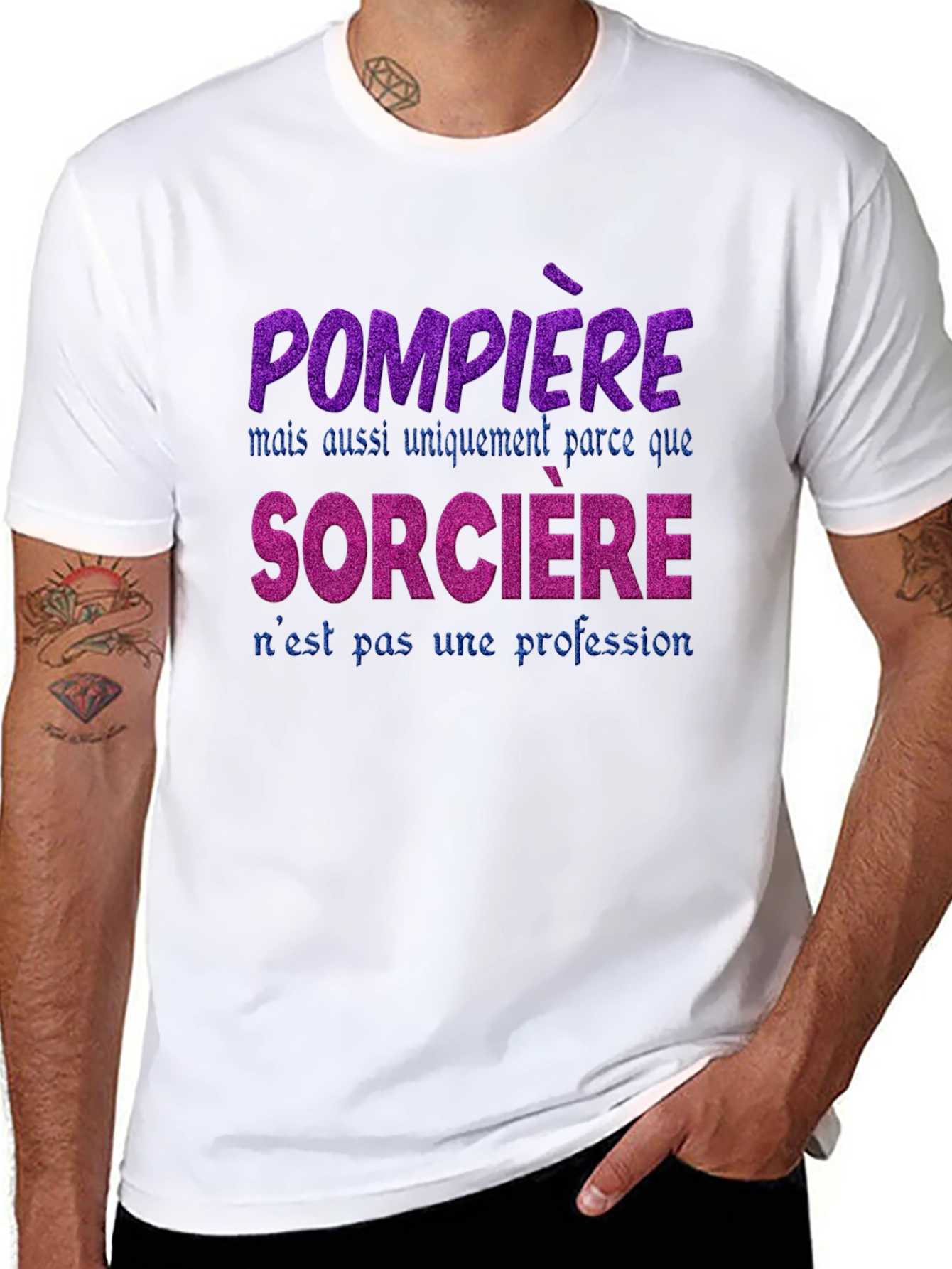 Firefighter Witch T-Shirt - French Slogan Tee