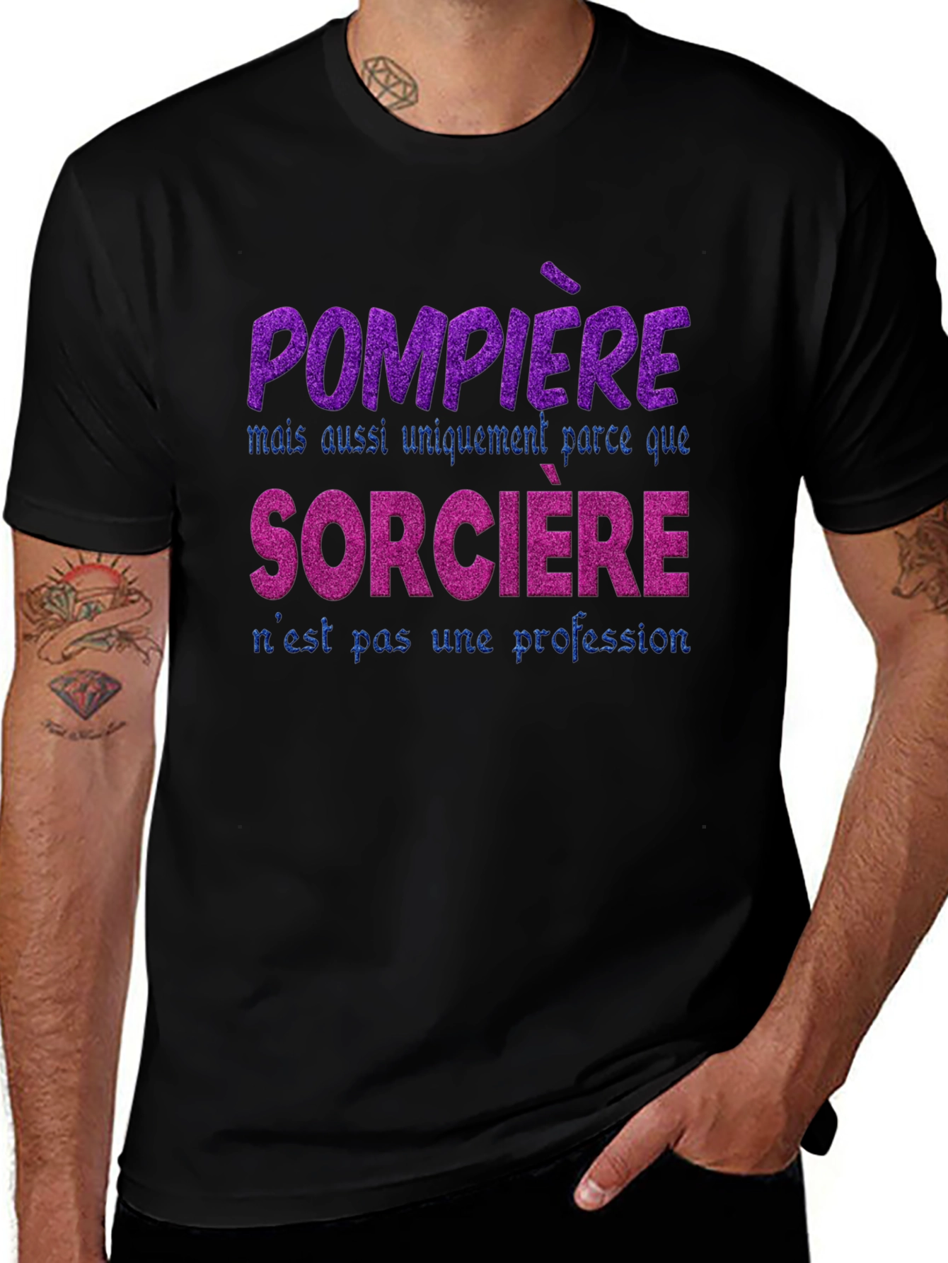 Firefighter Witch T-Shirt - French Slogan Tee
