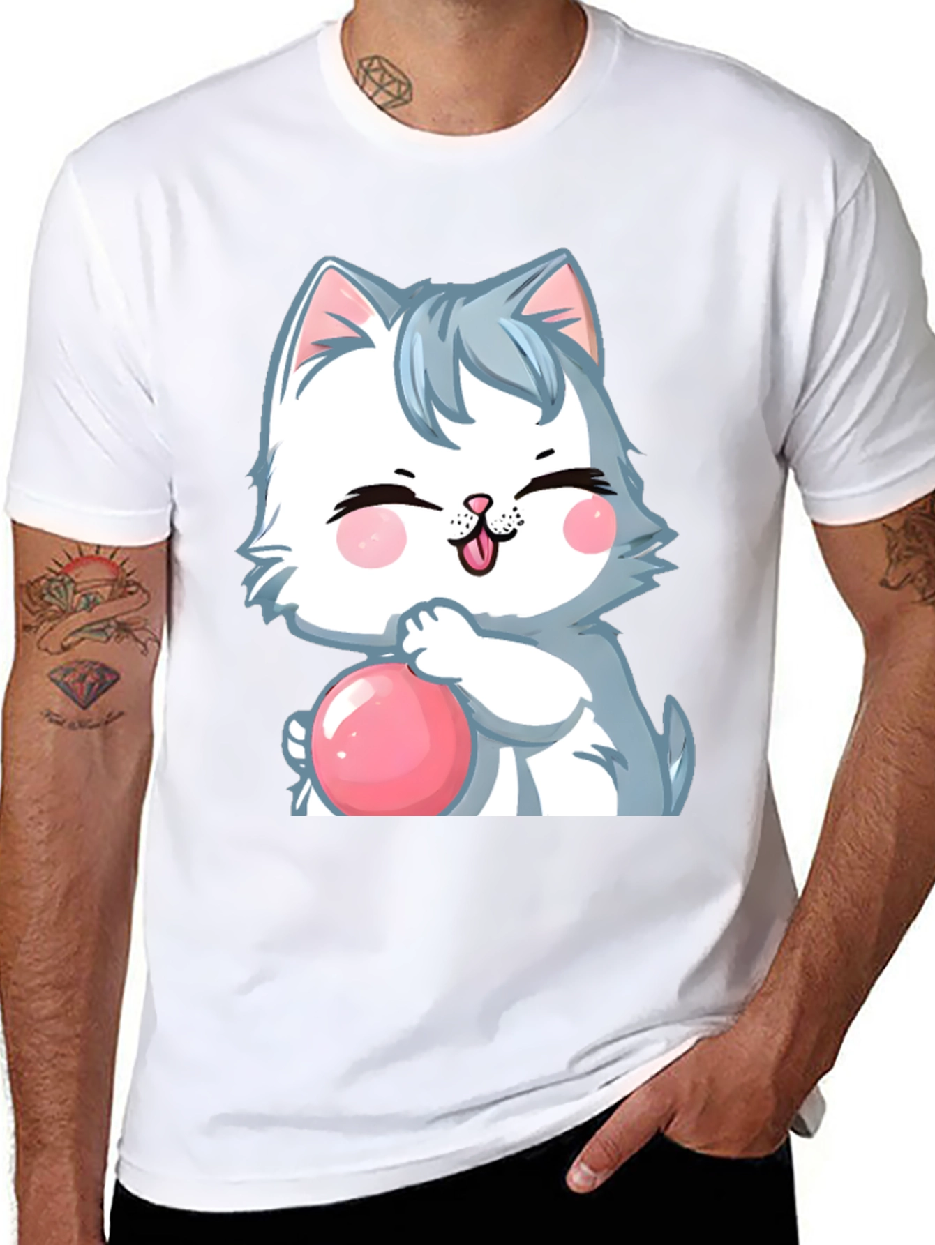 Cartoon Cat Bubble T-Shirt