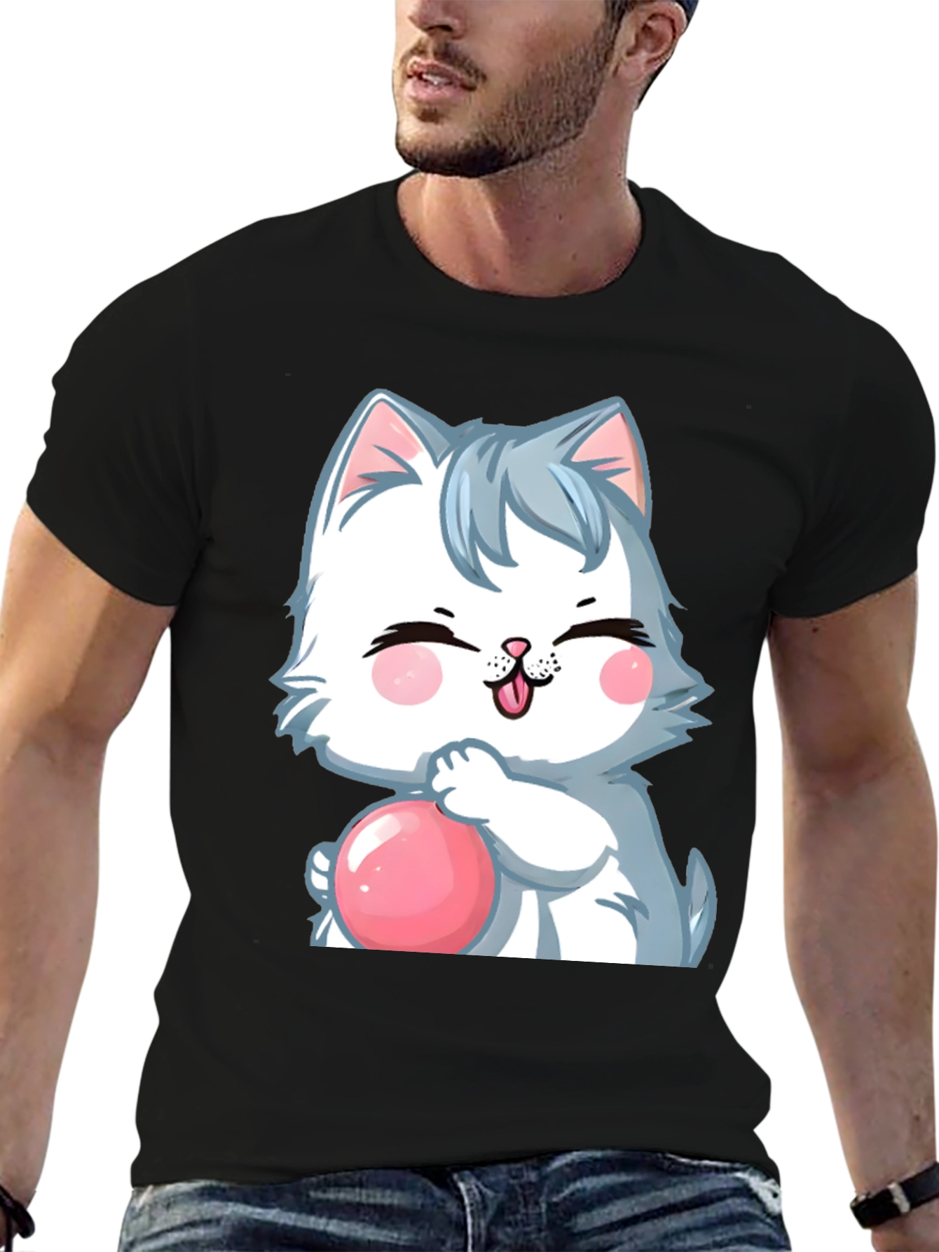 Cartoon Cat Bubble T-Shirt