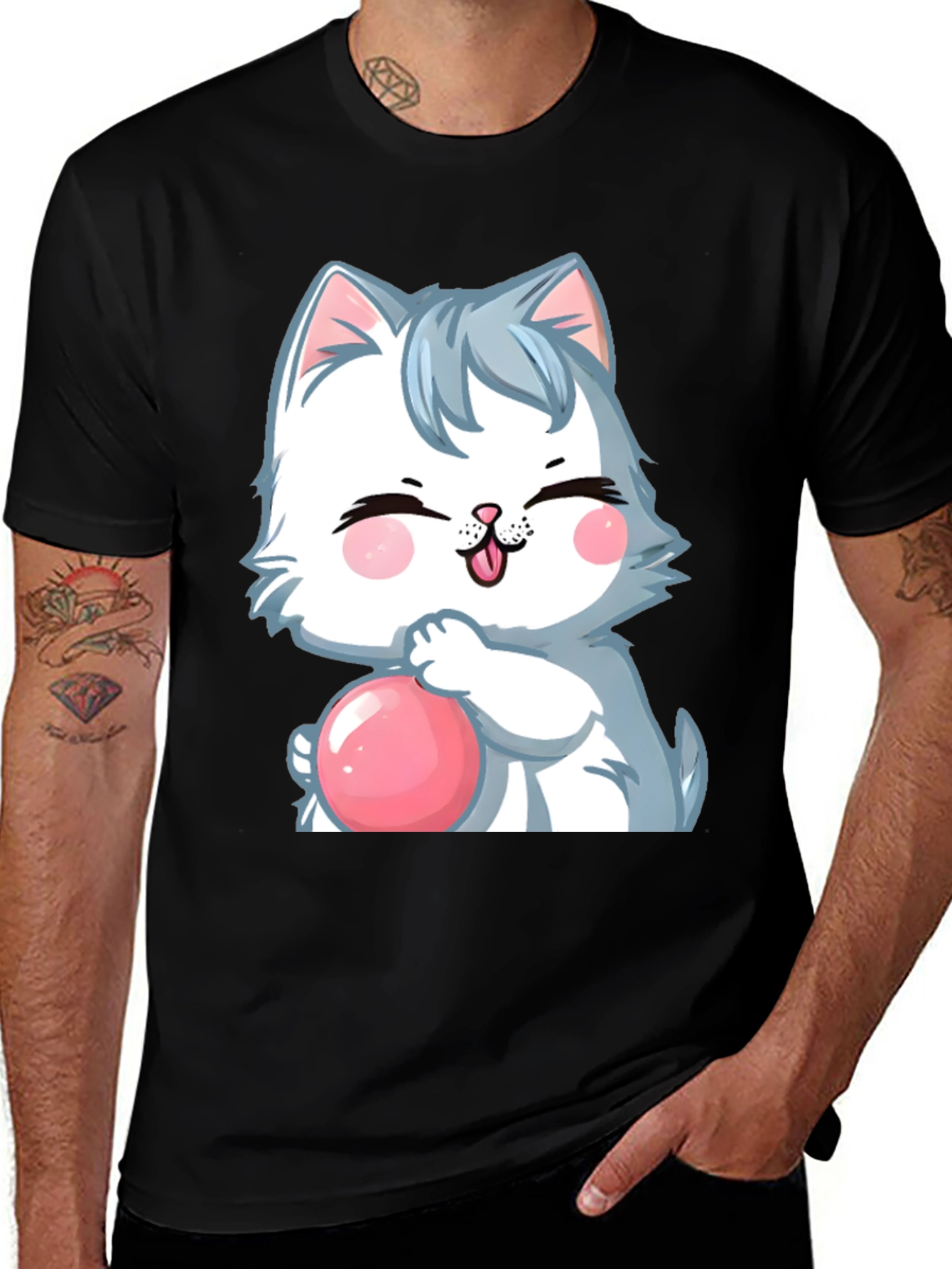 Cartoon Cat Bubble T-Shirt