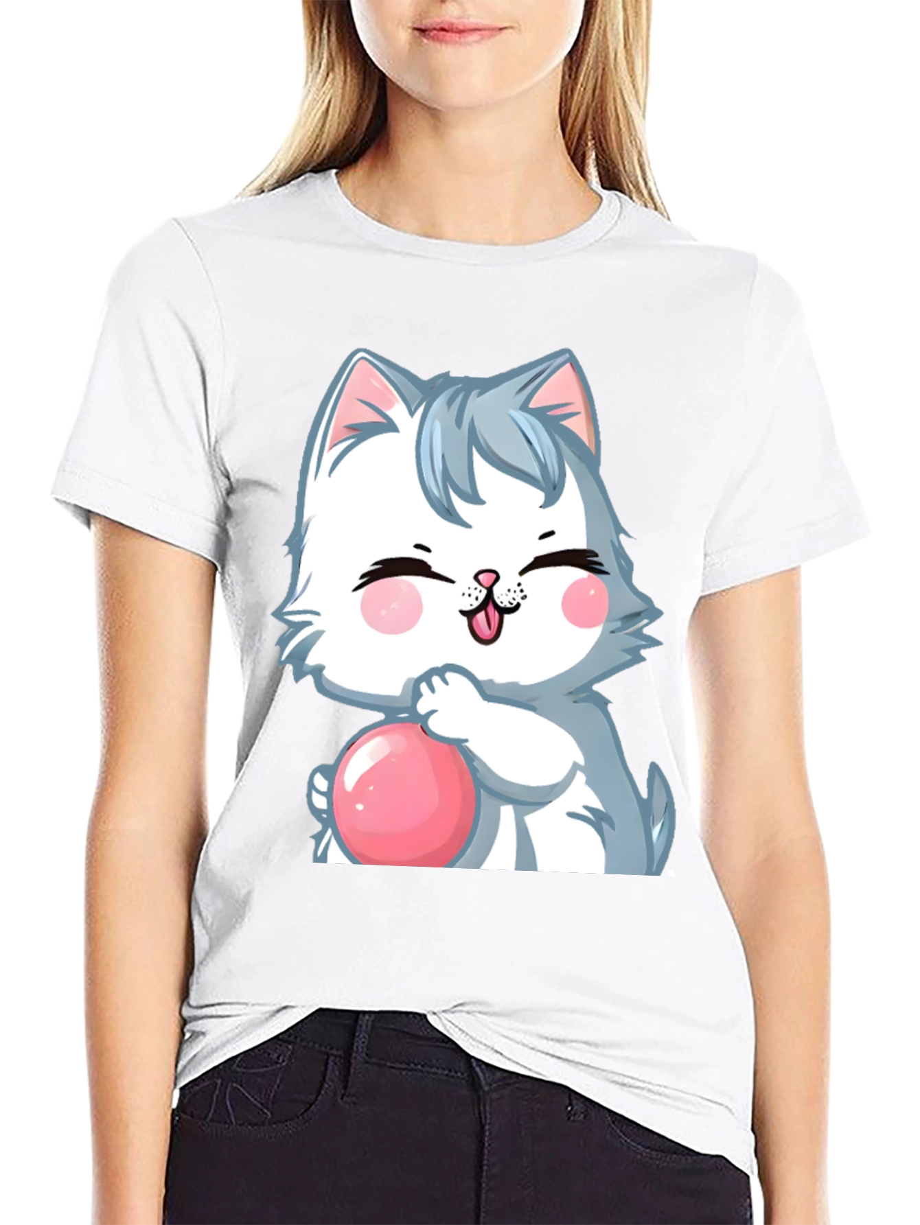 Cartoon Cat Bubble T-Shirt