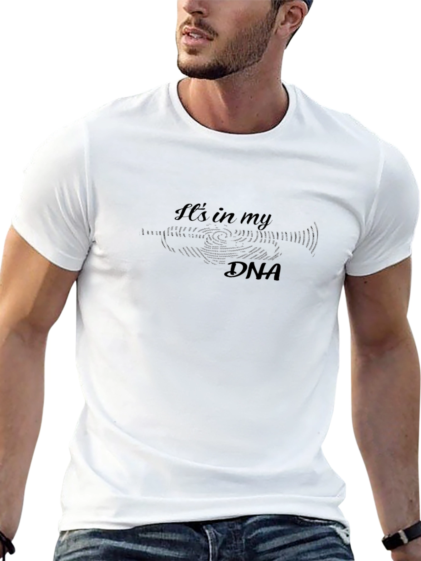 DNA Graphic Print Black T-Shirt
