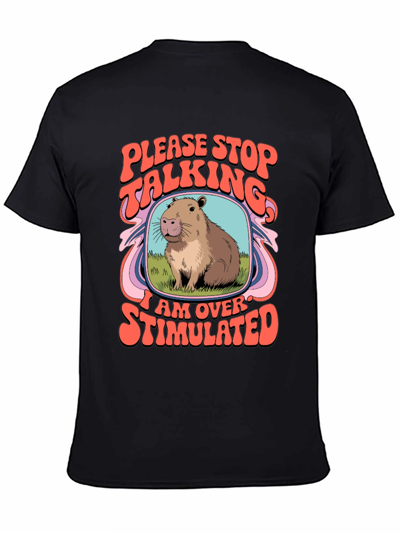 Overstimulated Capybara Graphic Tee