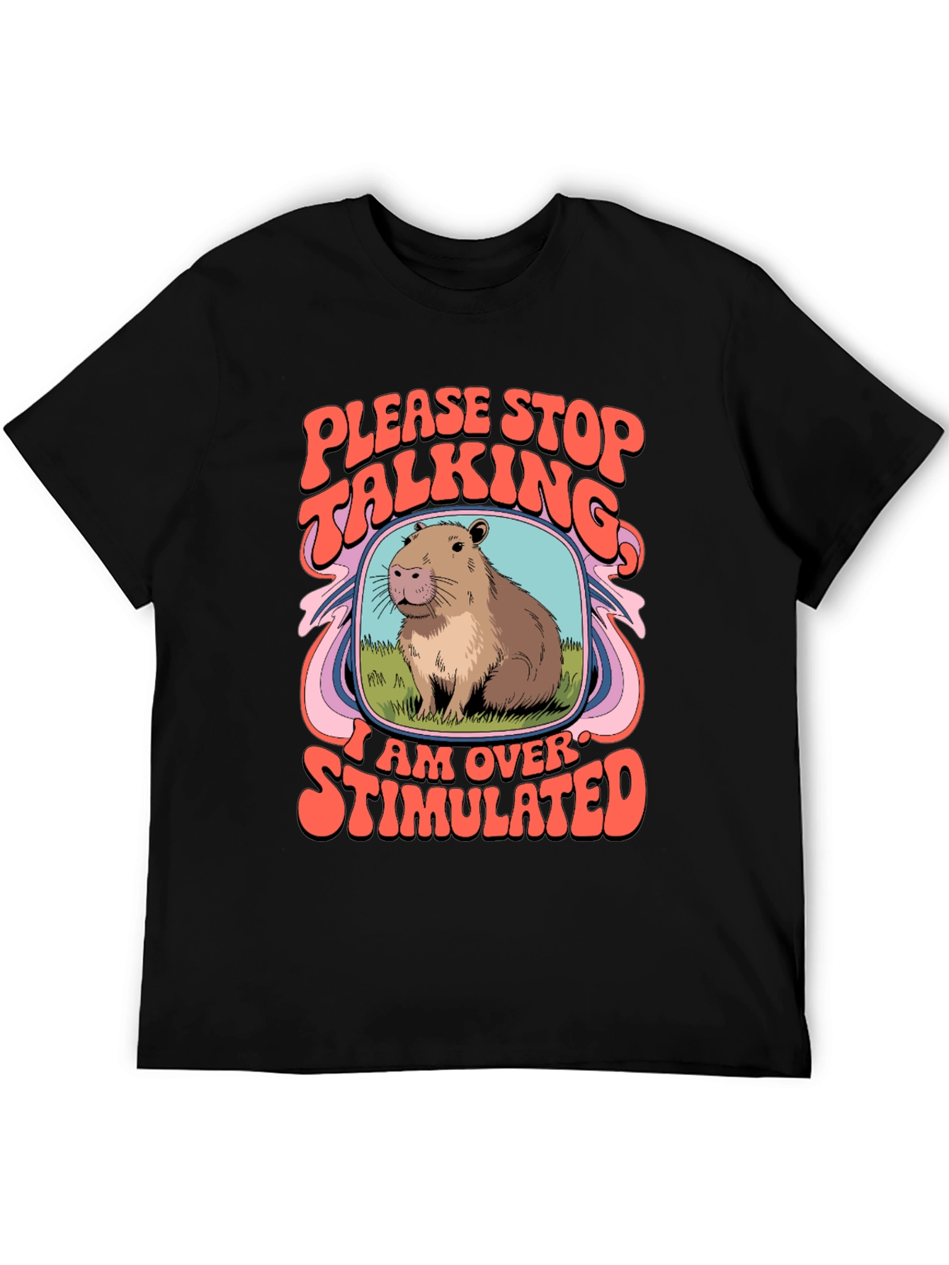 Overstimulated Capybara Graphic Tee