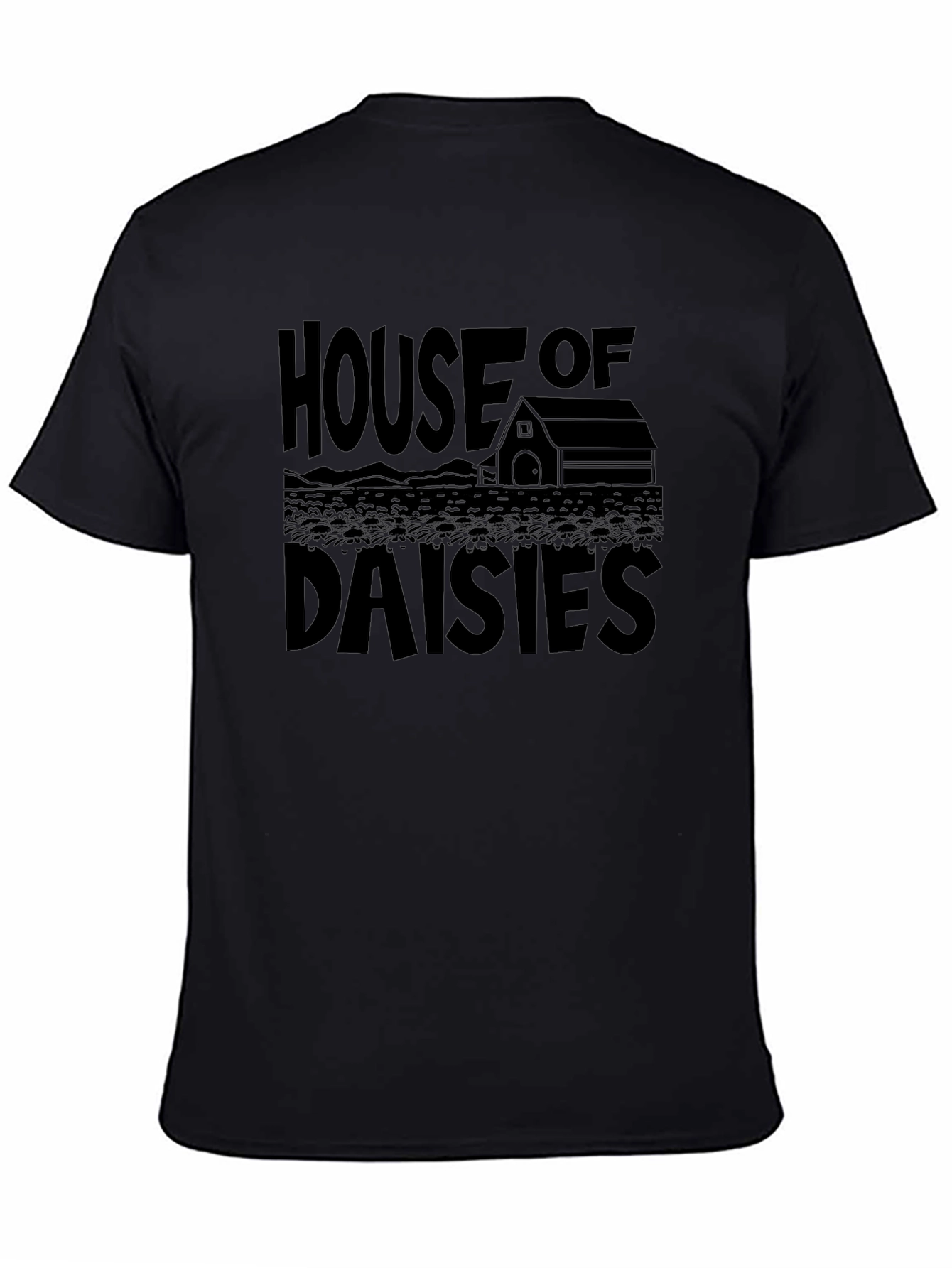 House of Daisies Graphic Tee - Black Unisex T-Shirt