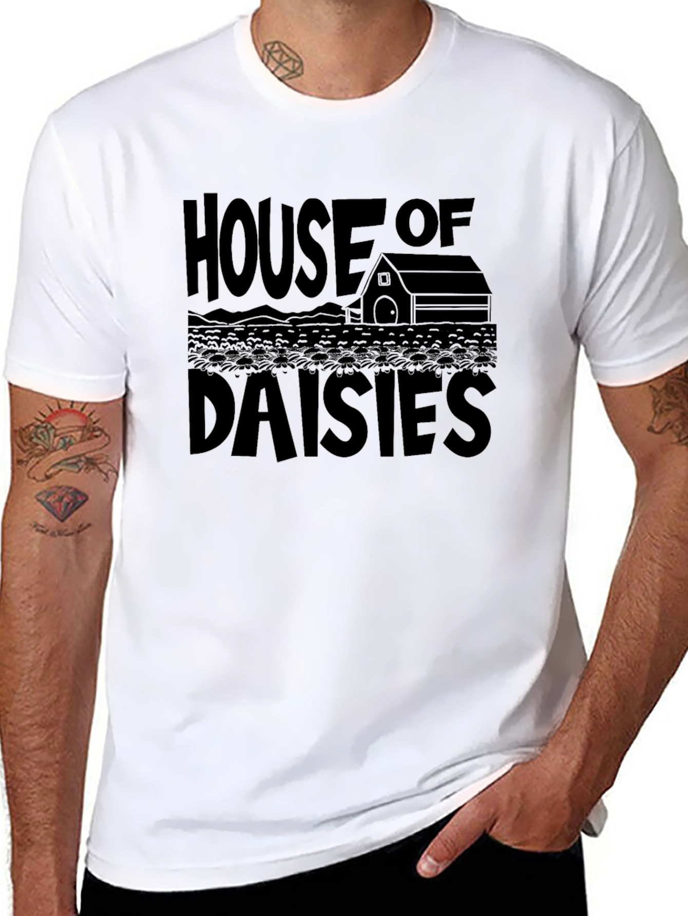 House of Daisies Graphic Tee - Black Unisex T-Shirt