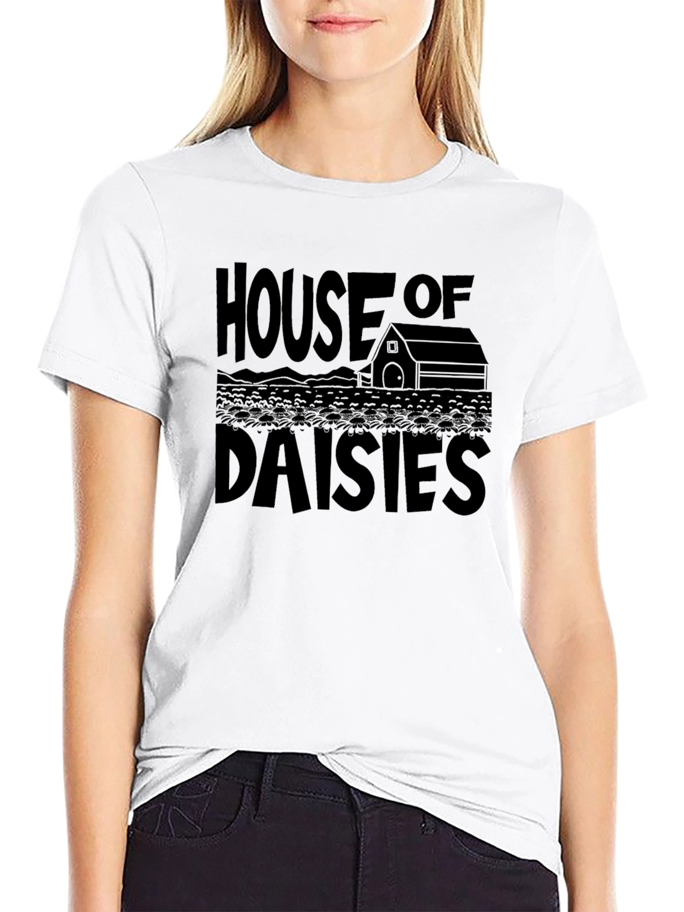 House of Daisies Graphic Tee - Black Unisex T-Shirt