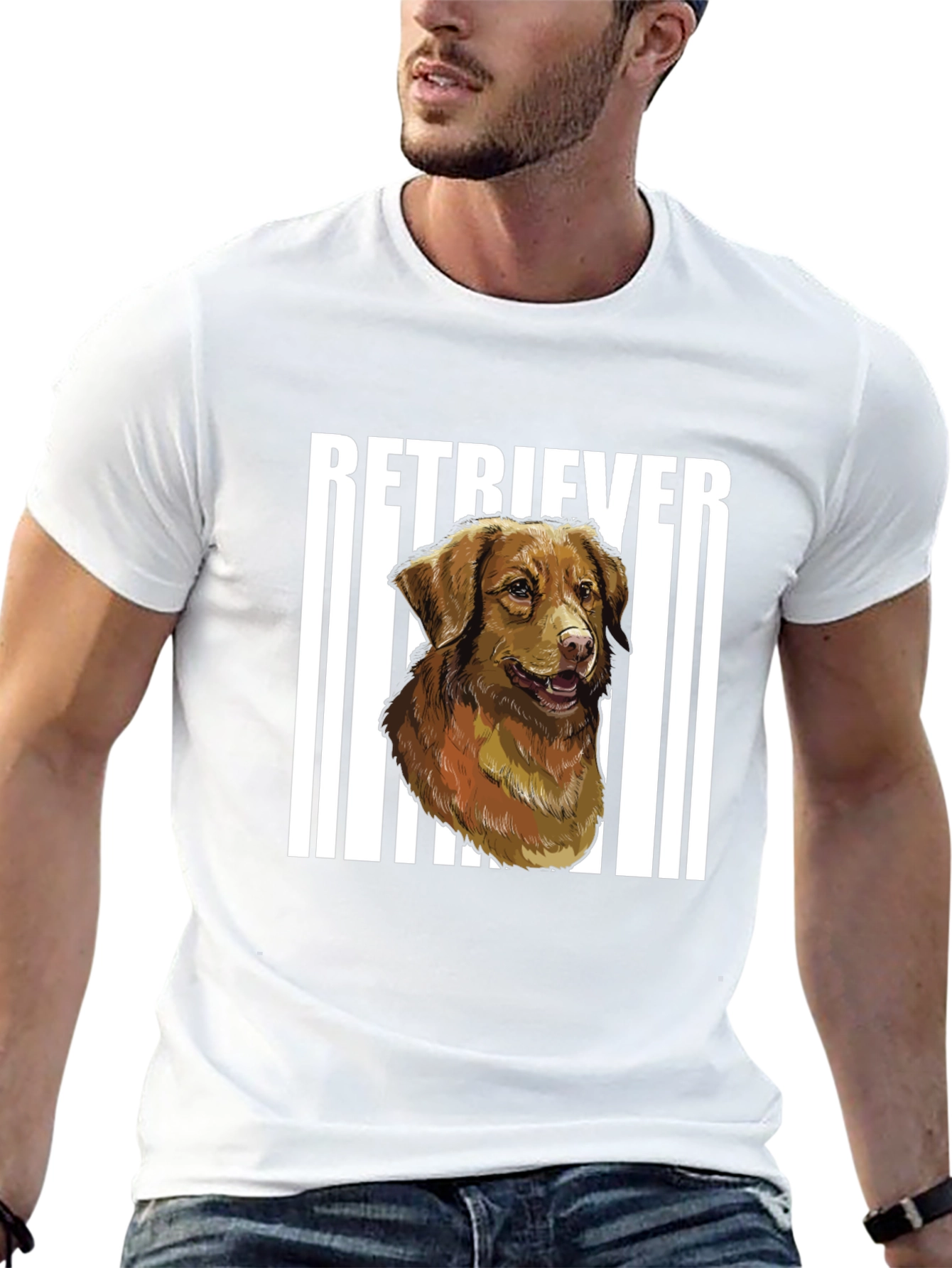 Retriever Dog Graphic Black T-Shirt