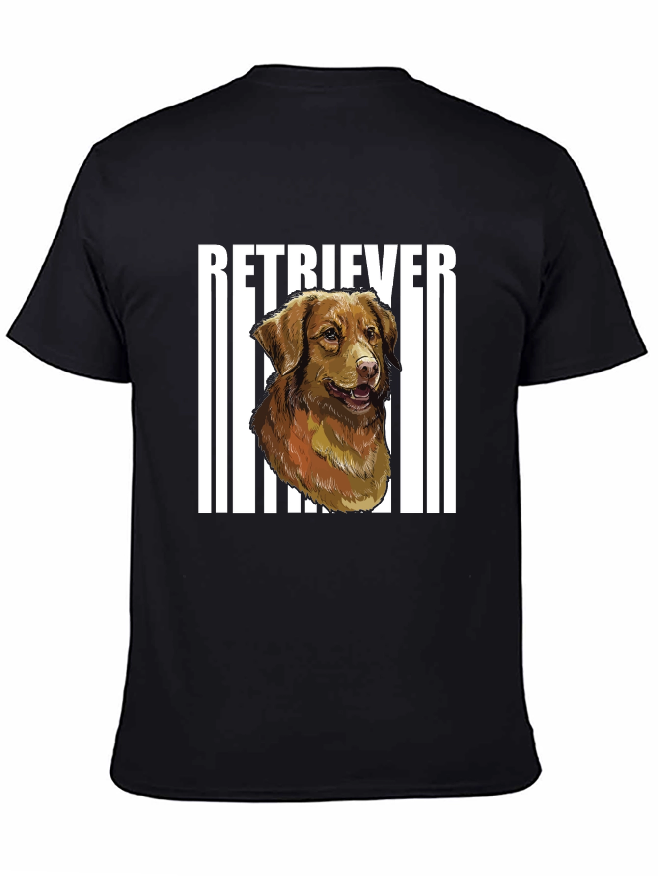 Retriever Dog Graphic Black T-Shirt