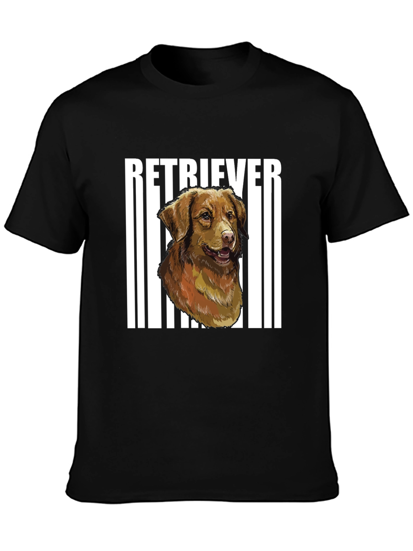 Retriever Dog Graphic Black T-Shirt