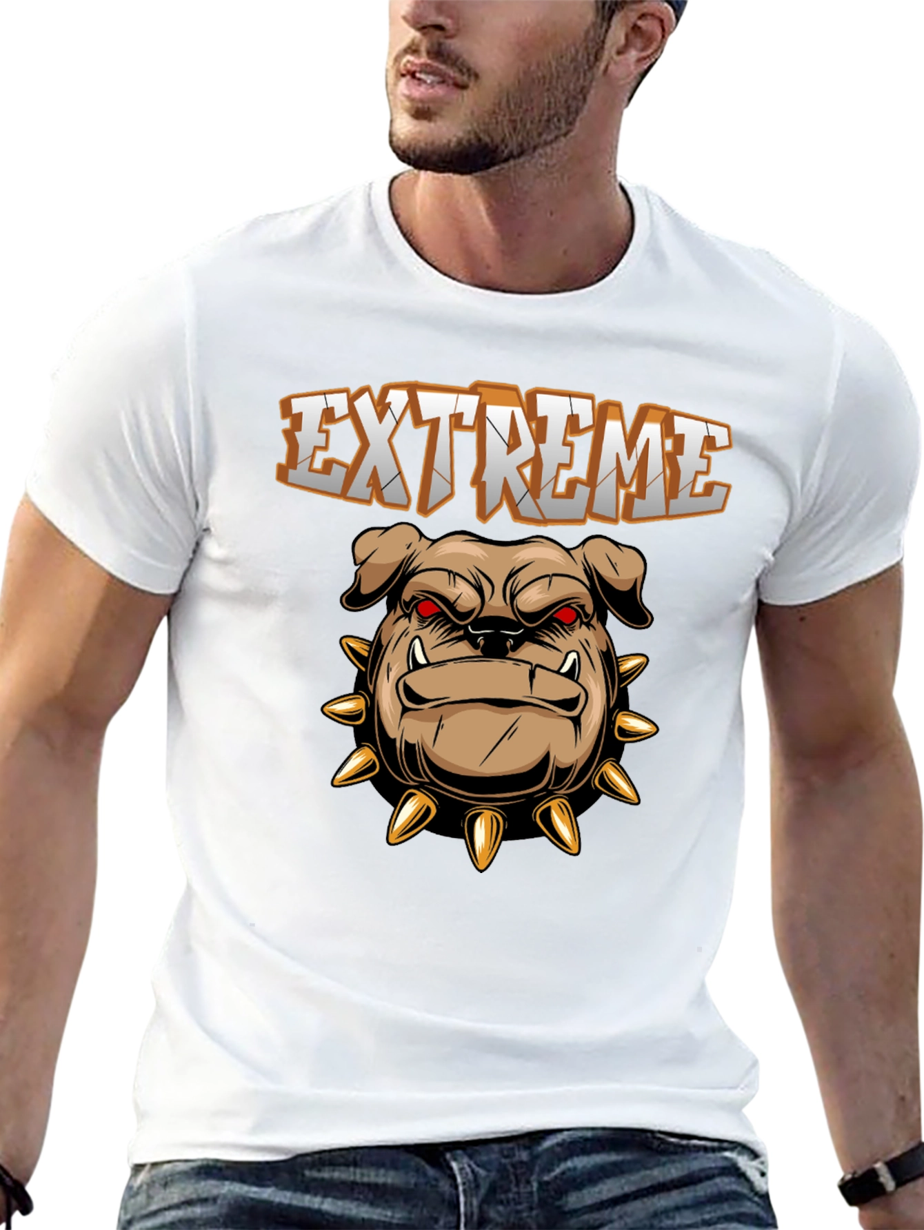 Extreme Bulldog Graphic Tee - Black Cotton Shirt