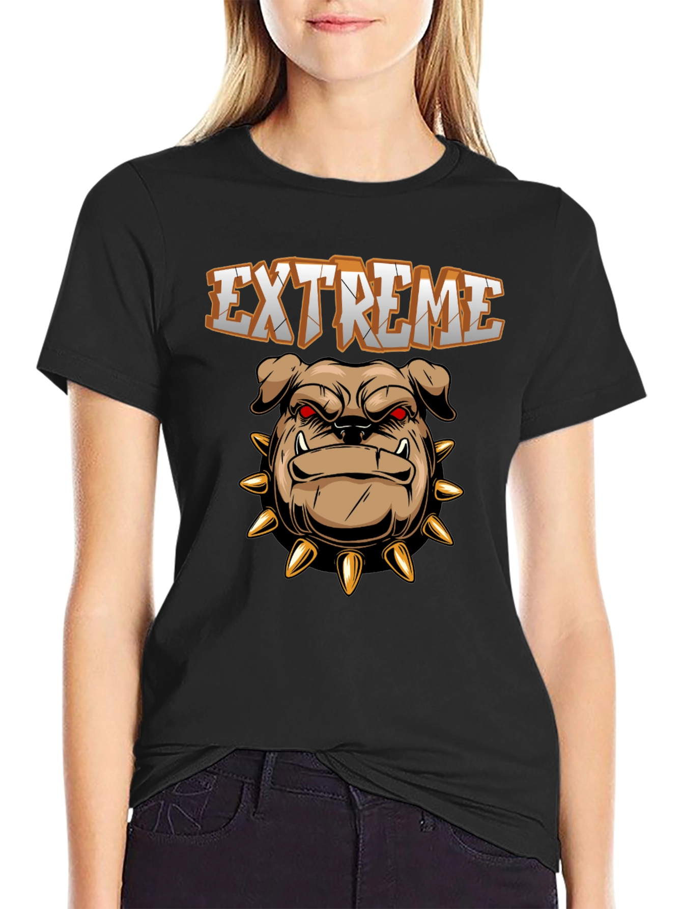 Extreme Bulldog Graphic Tee - Black Cotton Shirt