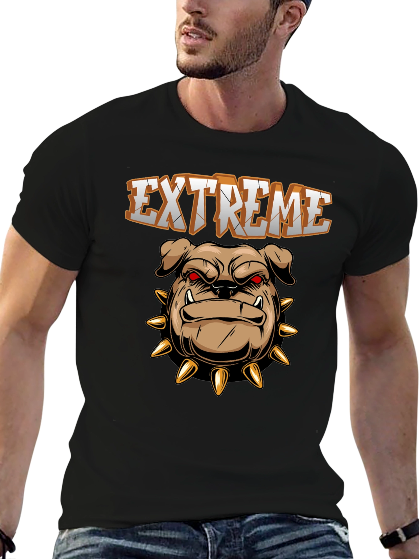 Extreme Bulldog Graphic Tee - Black Cotton Shirt